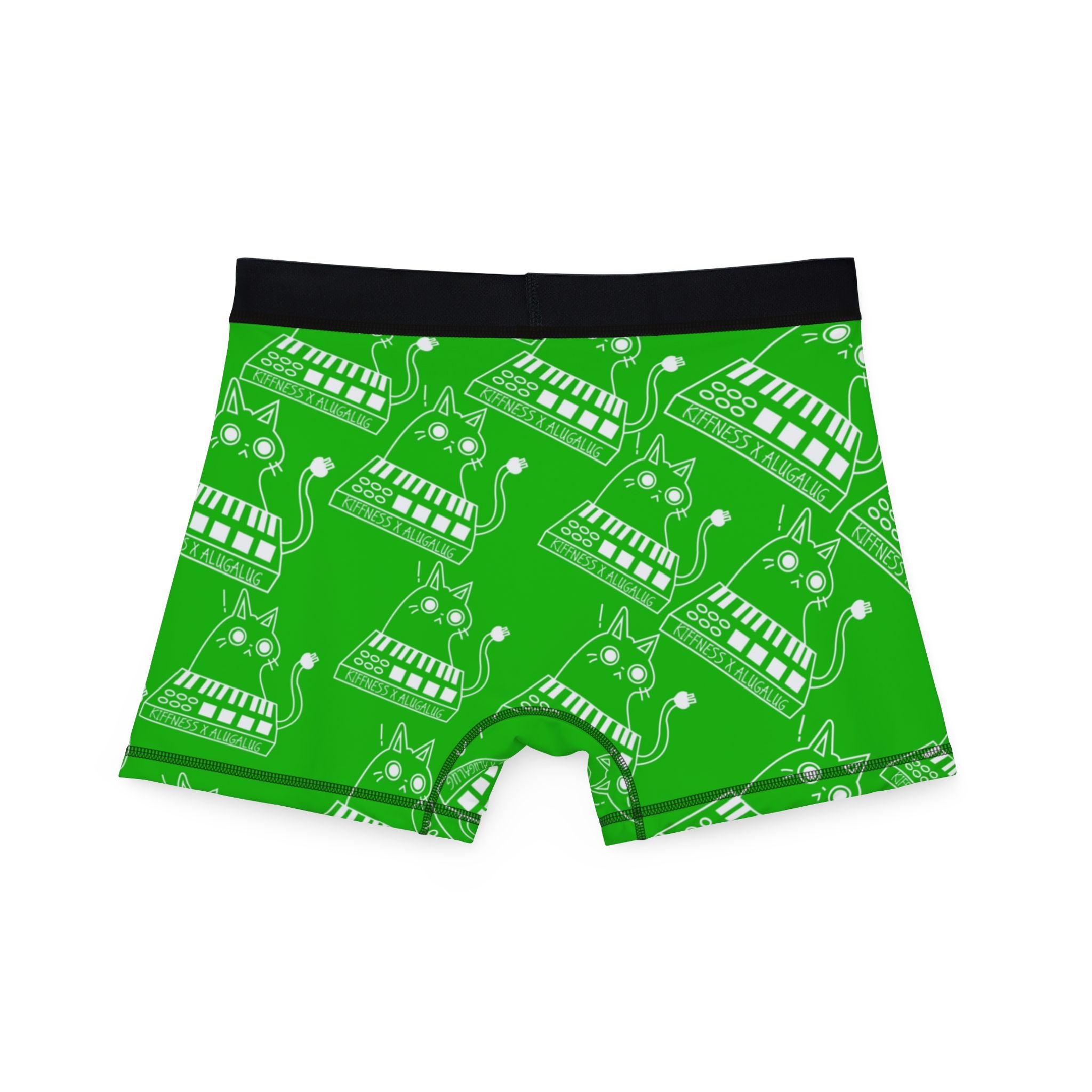 Men's boxers eating the cats meow meow the kiffness green