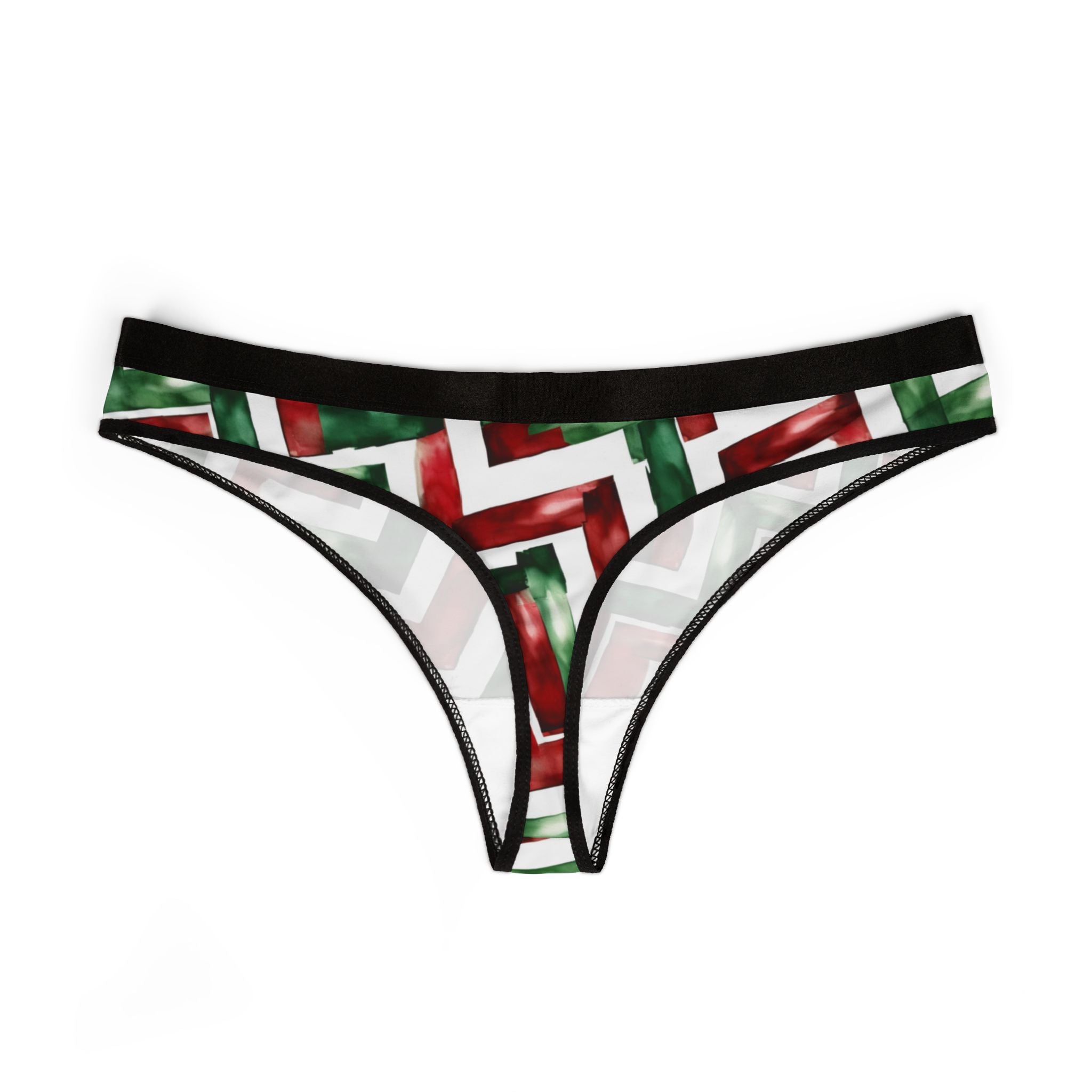 Women's thongs watercolor christmas