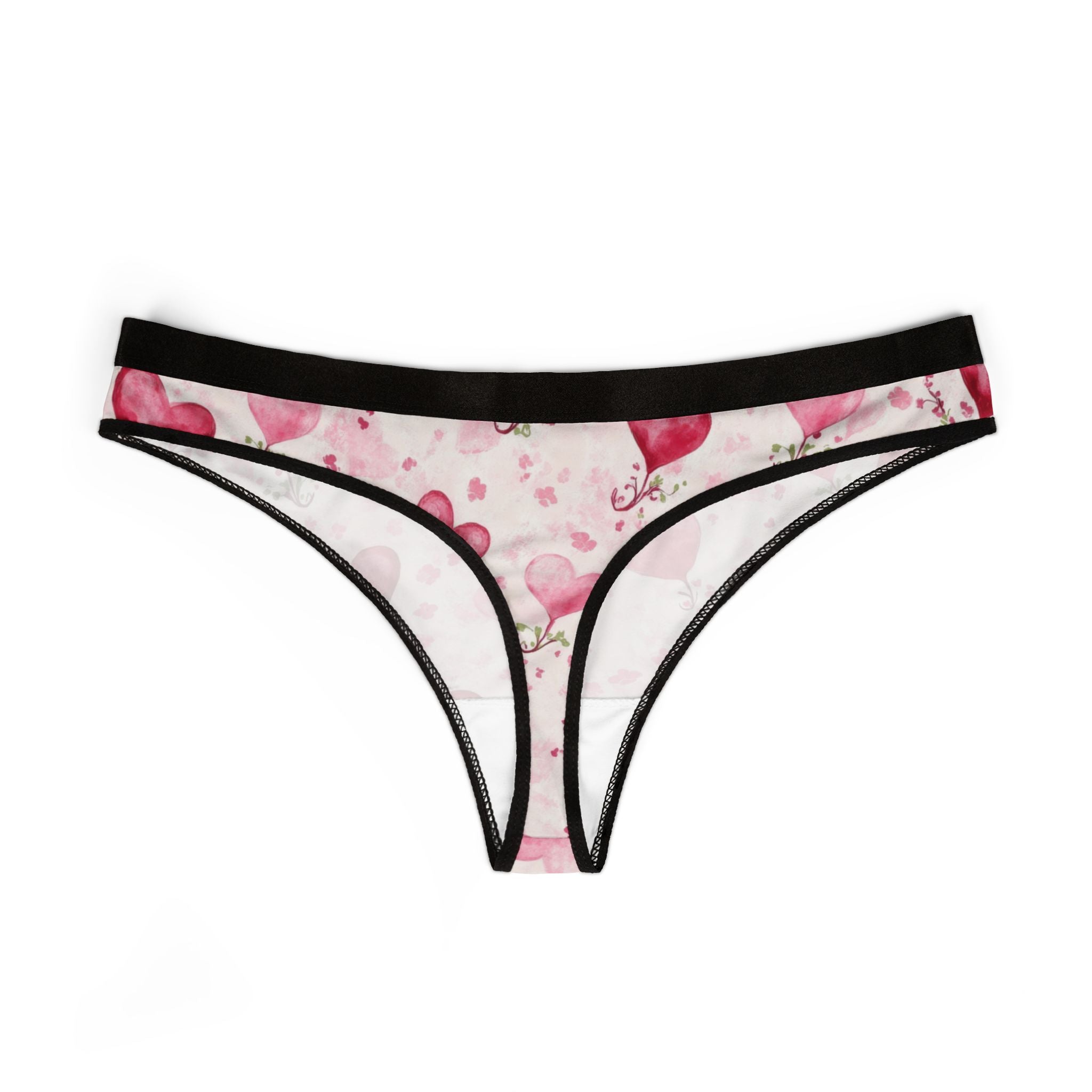 Women's thongs valentine red heart two two