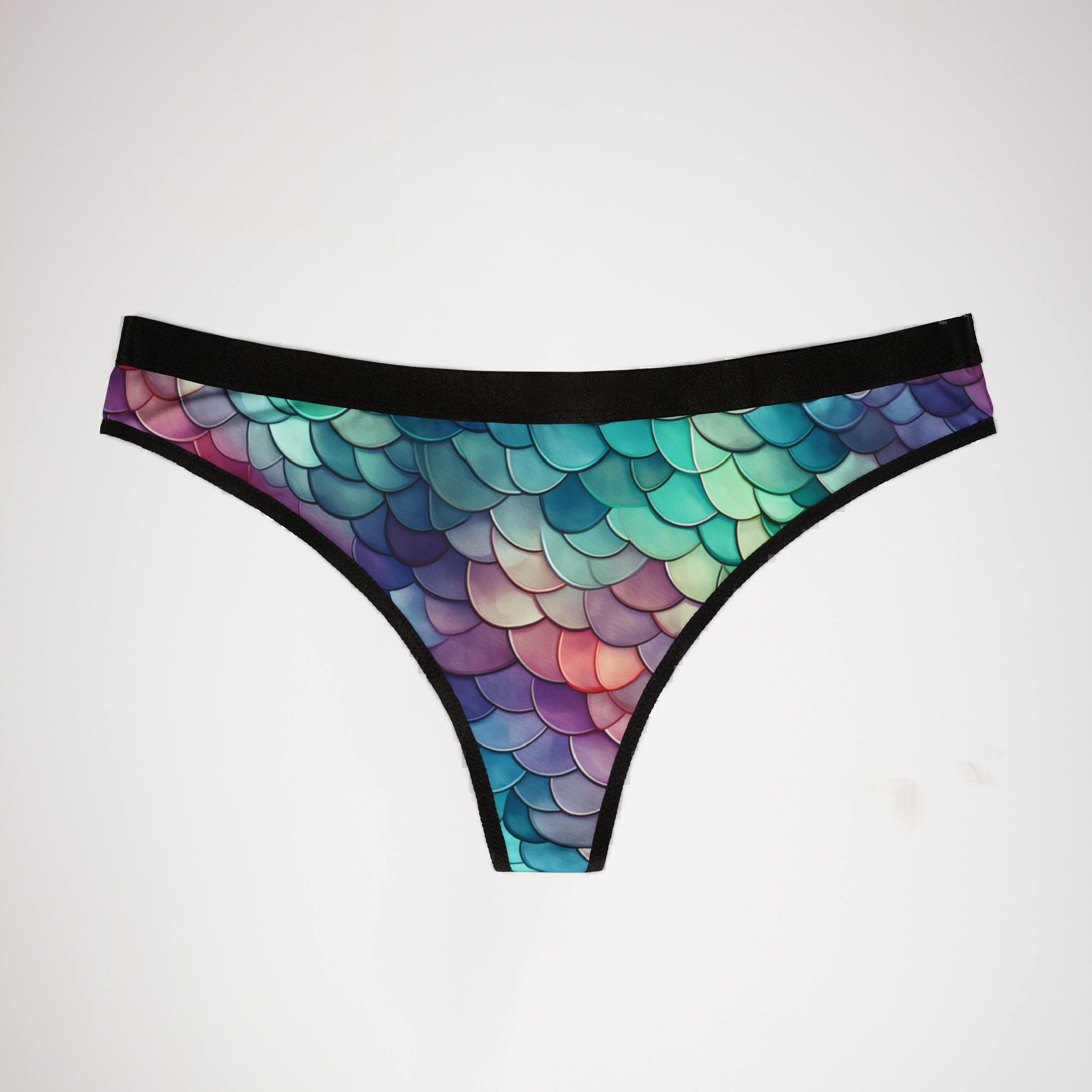 Women's thongs mermaid scales