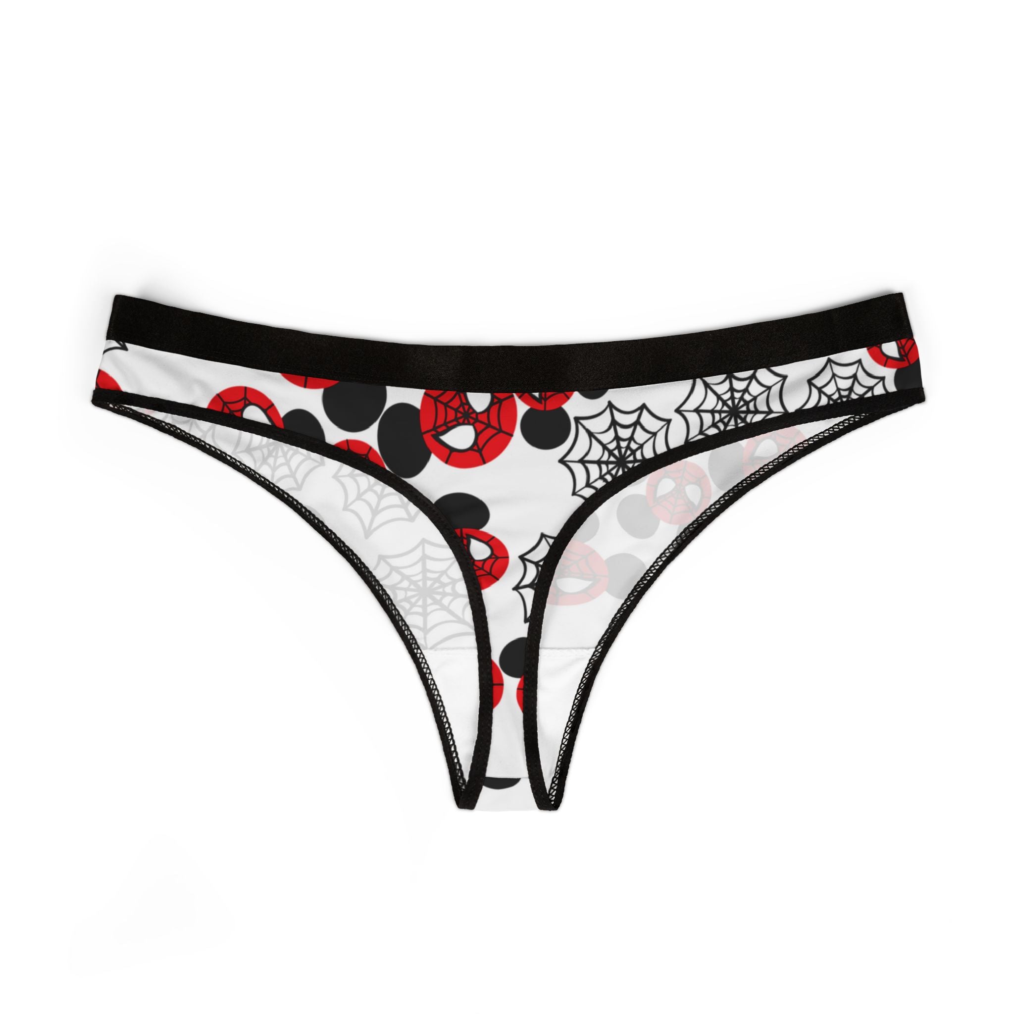 Women's thongs spider mickey web white