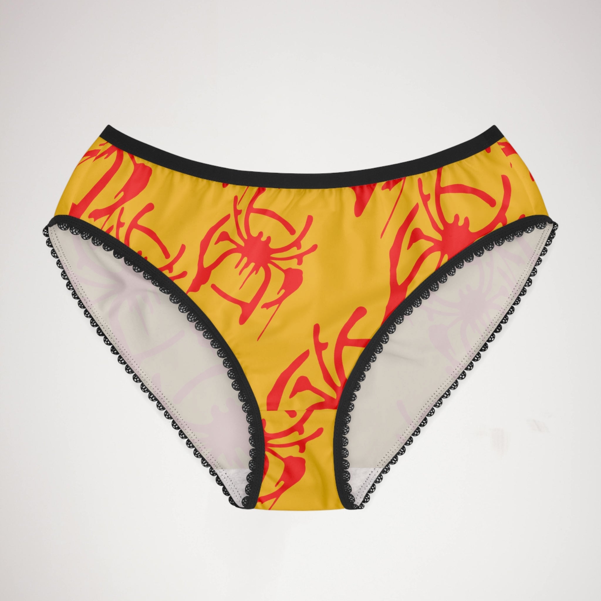 Women's briefs only spider web yellow