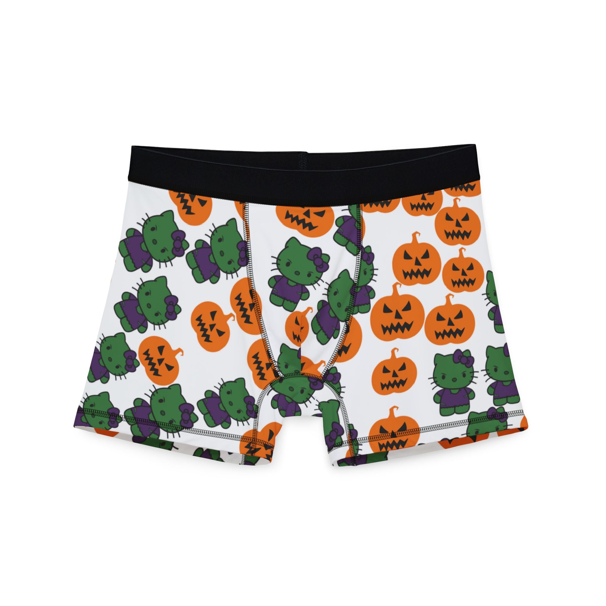 Men's boxers Kitty frankenstein pumpkin white