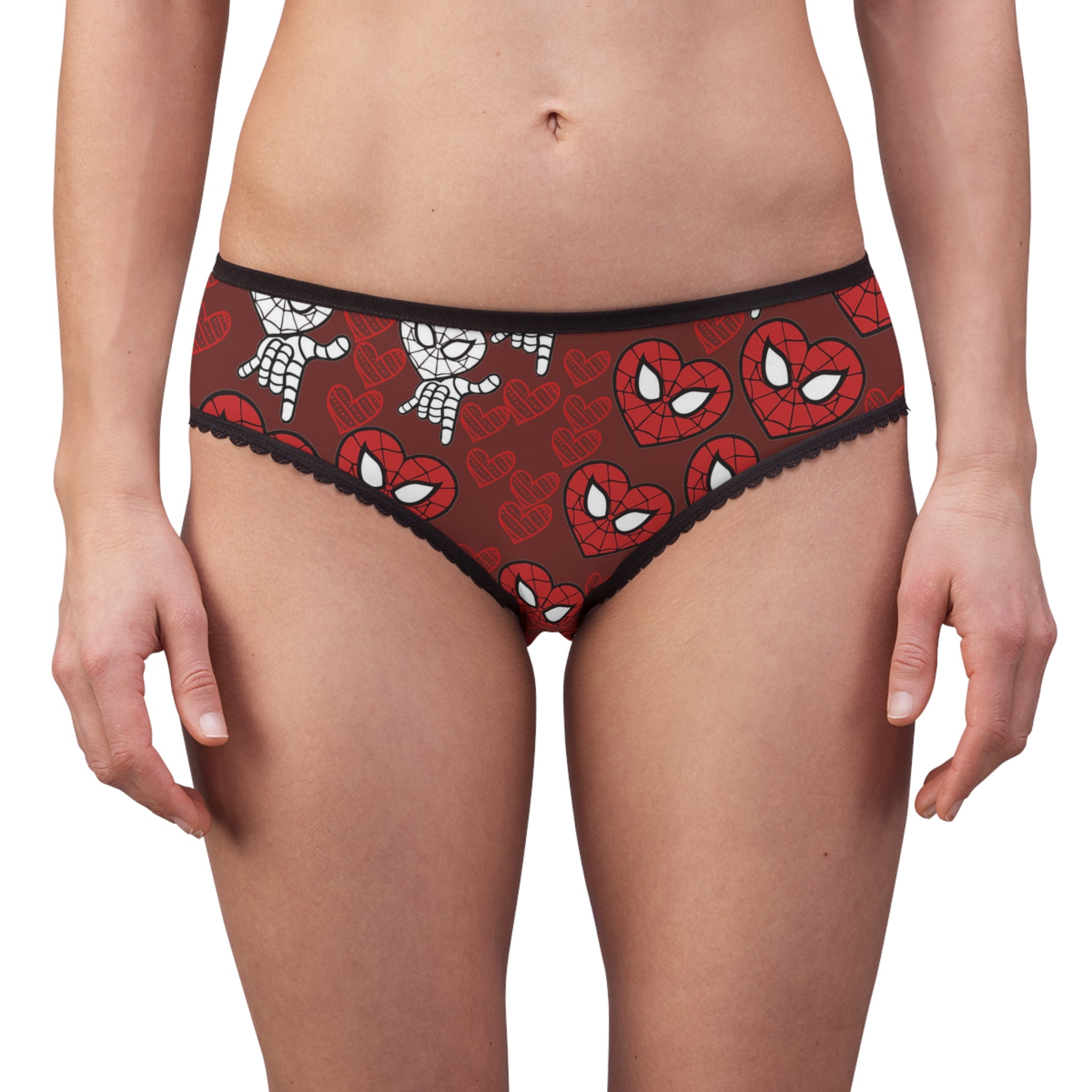 Women's briefs spider heart kiss red