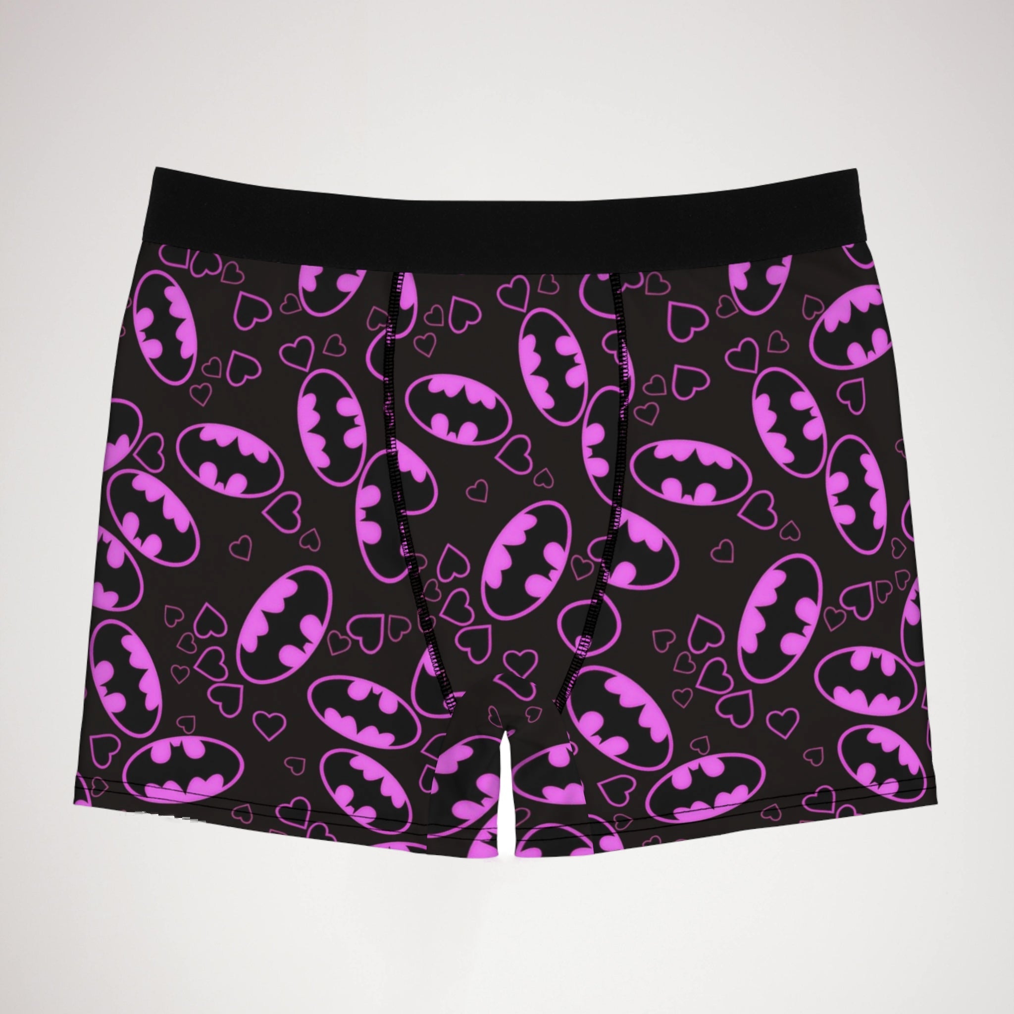 Men's boxer briefs batman hearts valentine love black