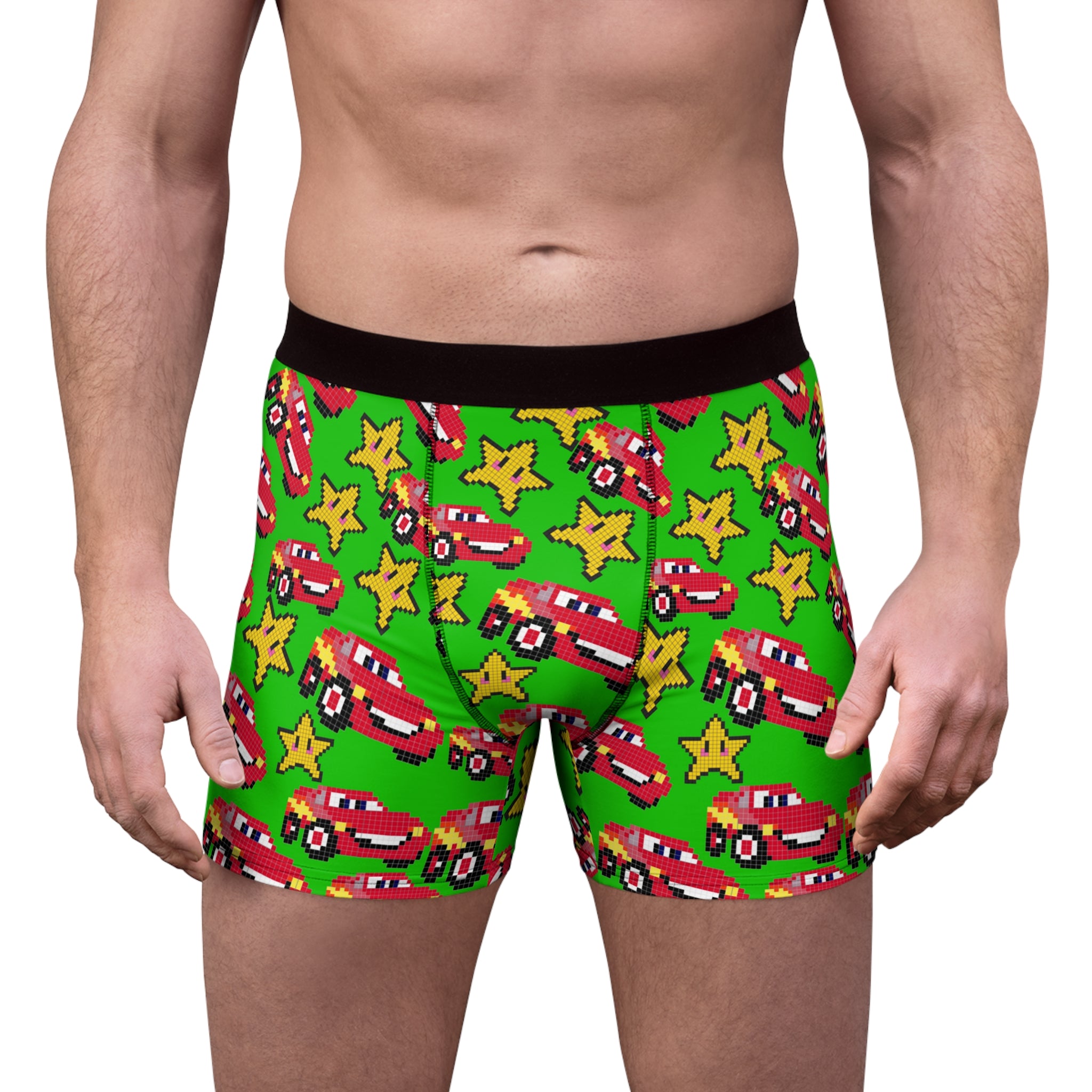 Men's boxer briefs mcqueen stars green