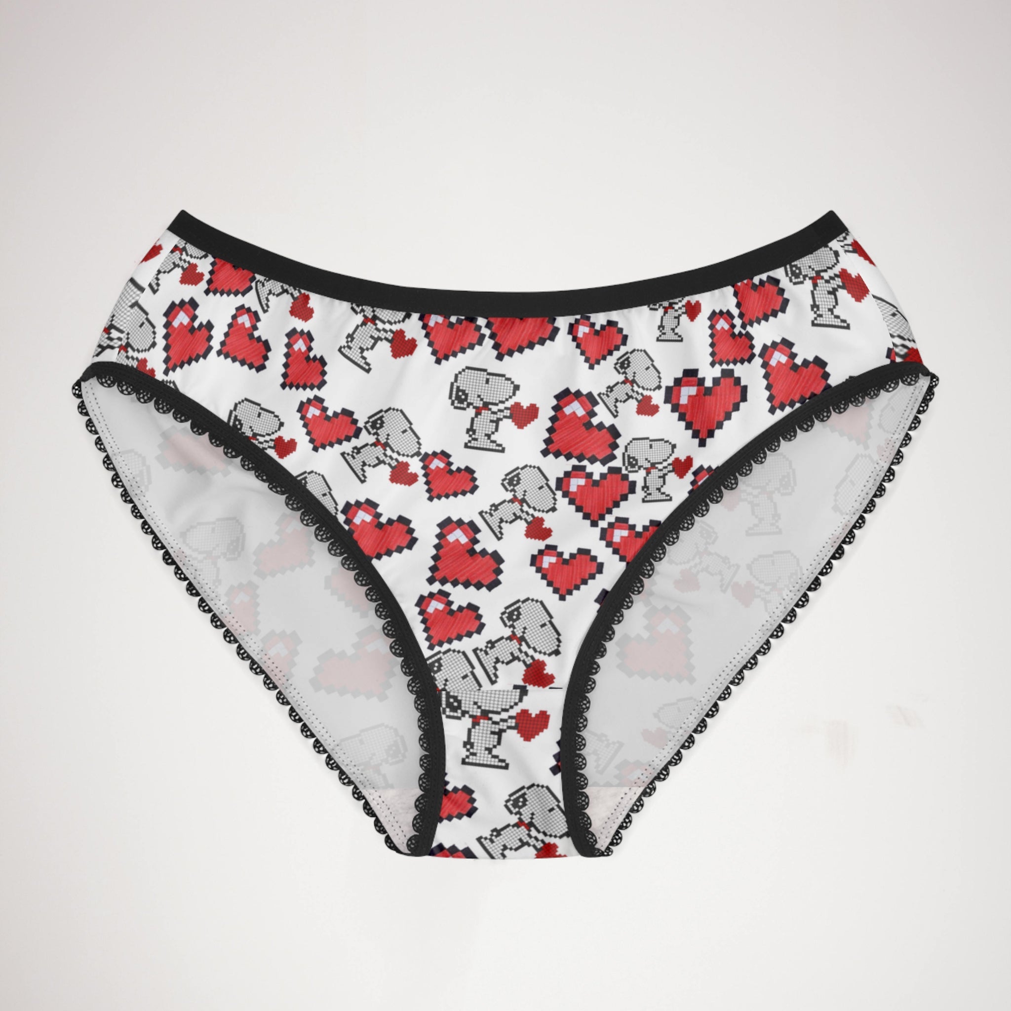 Women's briefs snoopy hearts valentine white