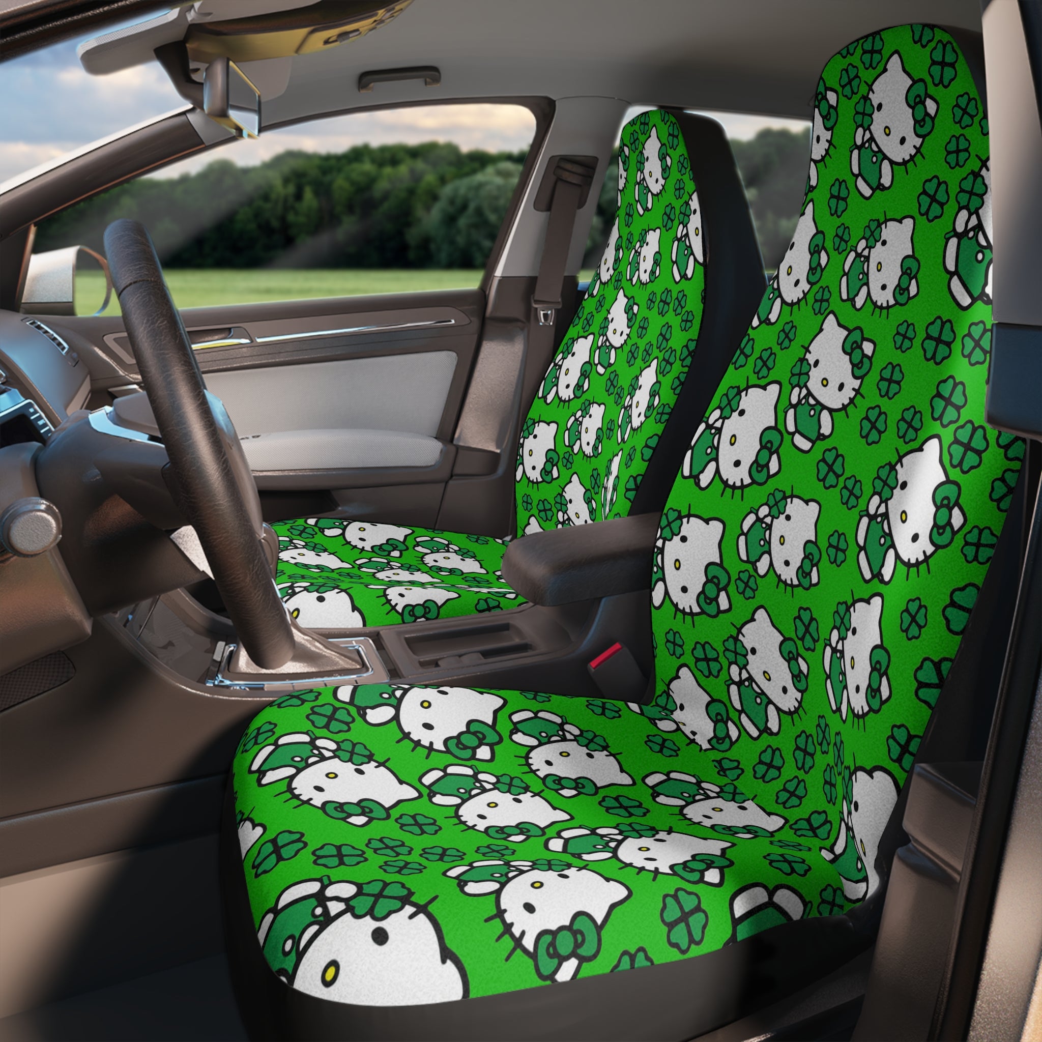 Car seat covers kitty saint patrick lucky green