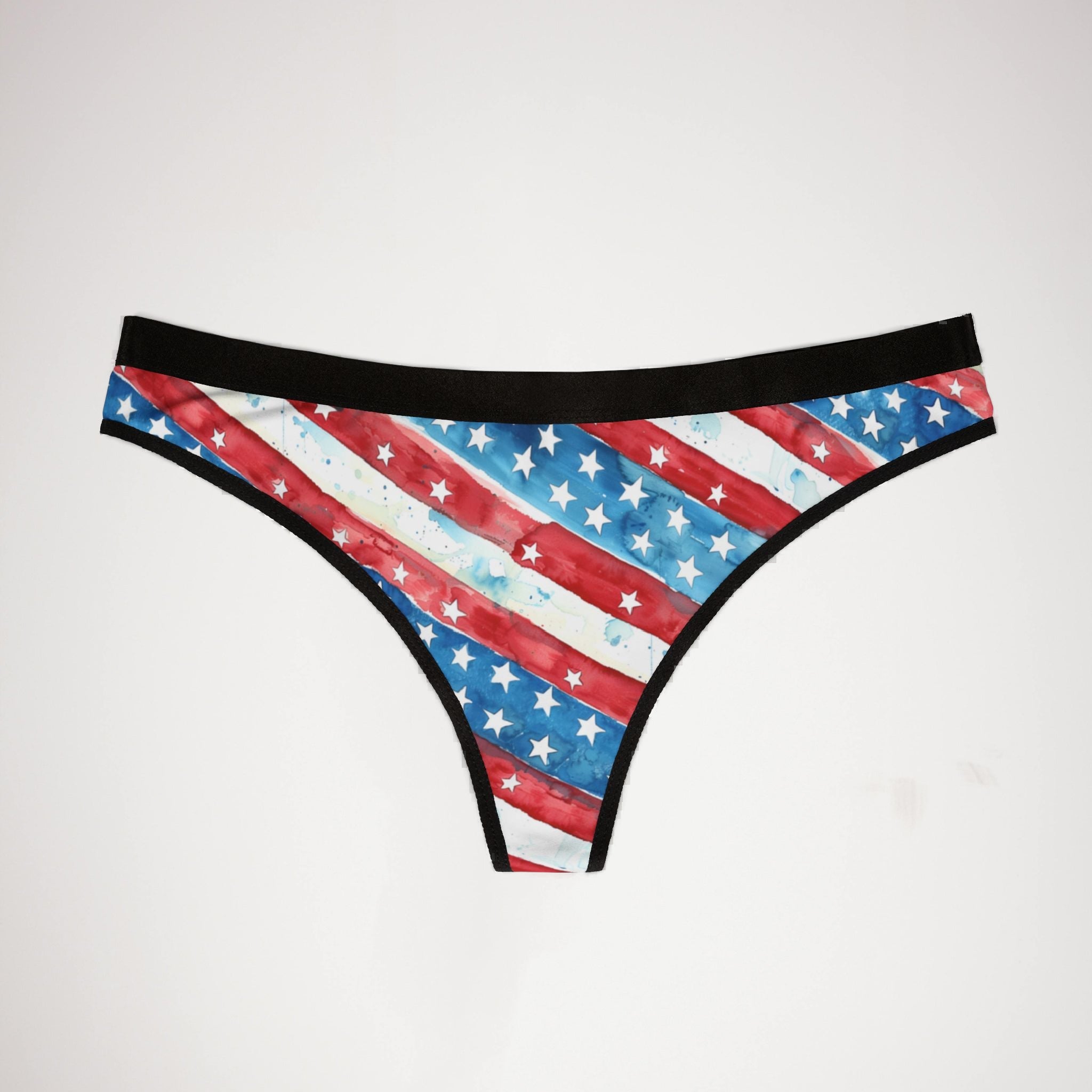 Women's thongs watercolor 4th of july