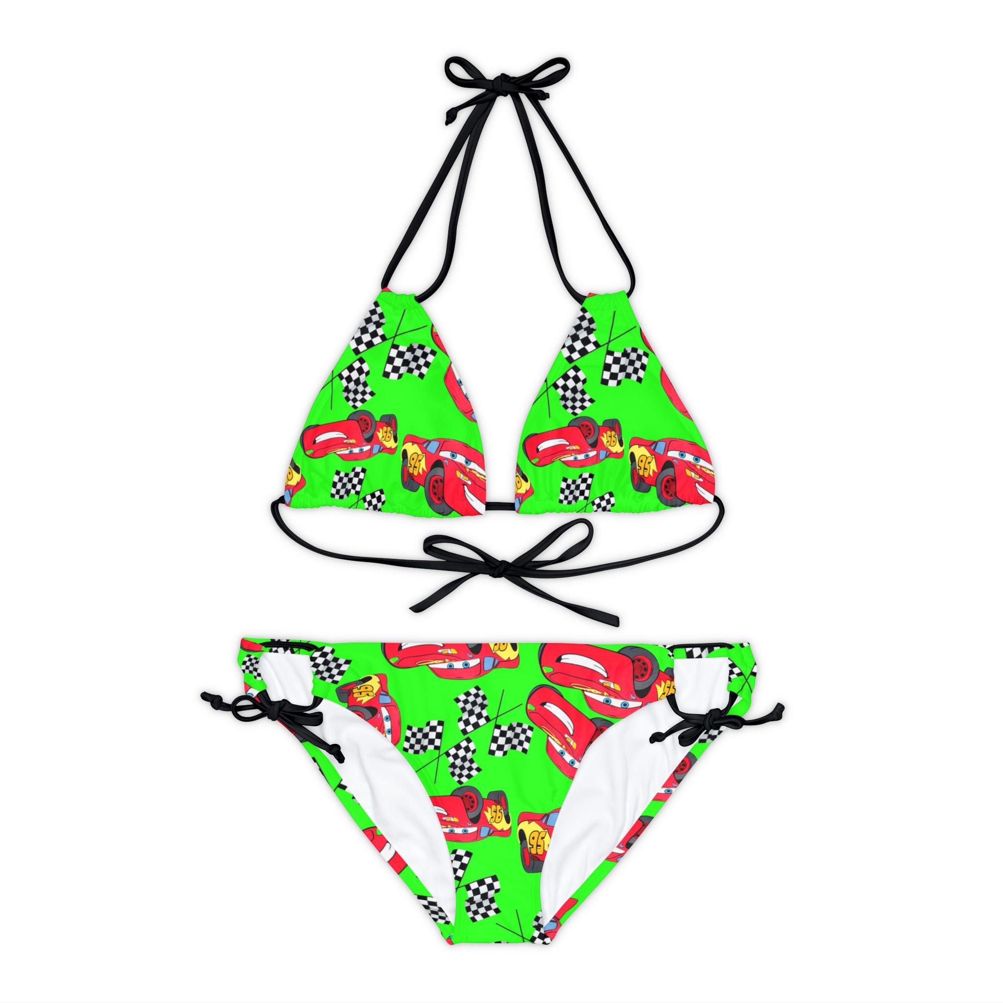 Strappy bikini set mcqueen flag green