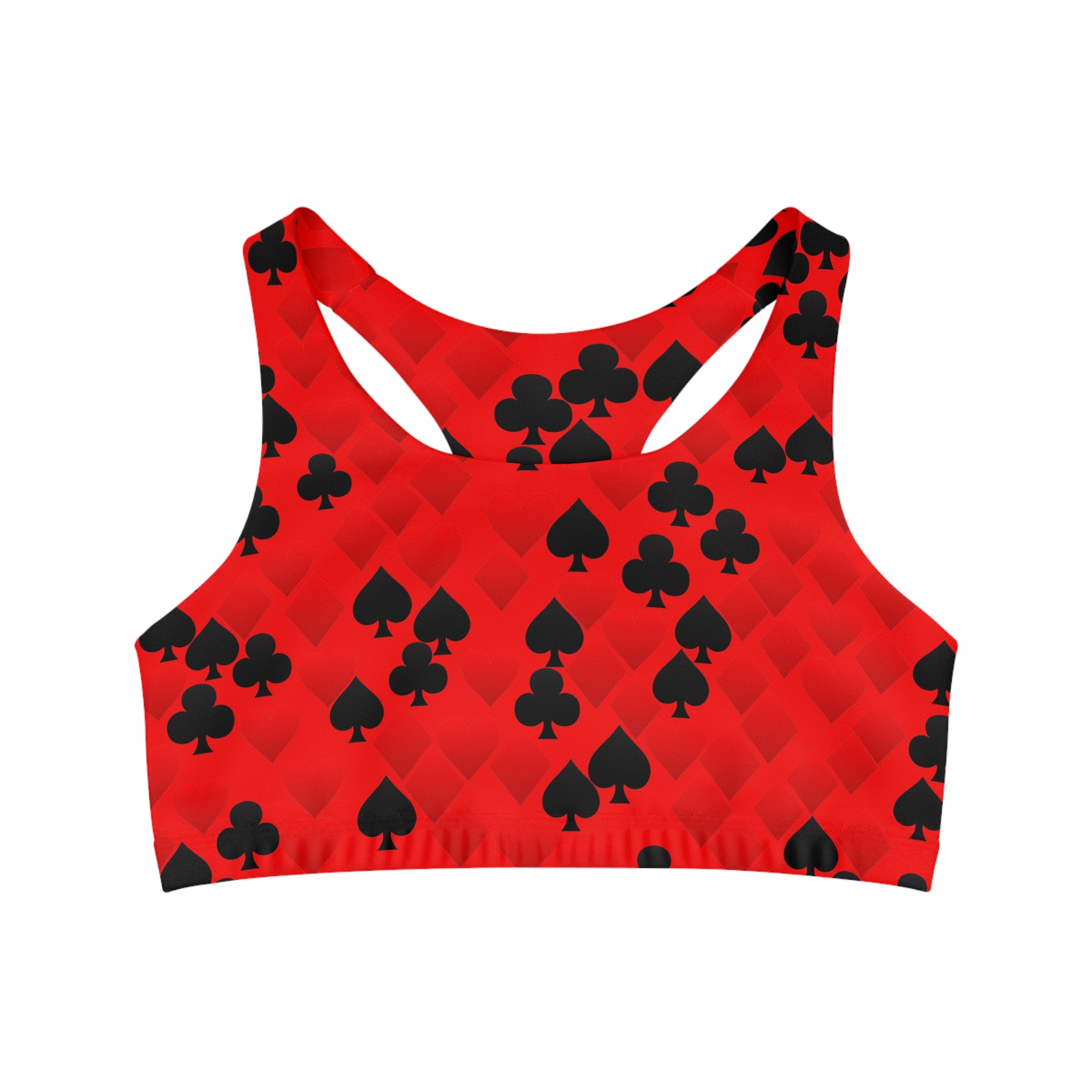 Sports bra playing cards spades hearts diamonds clubs valentine love red