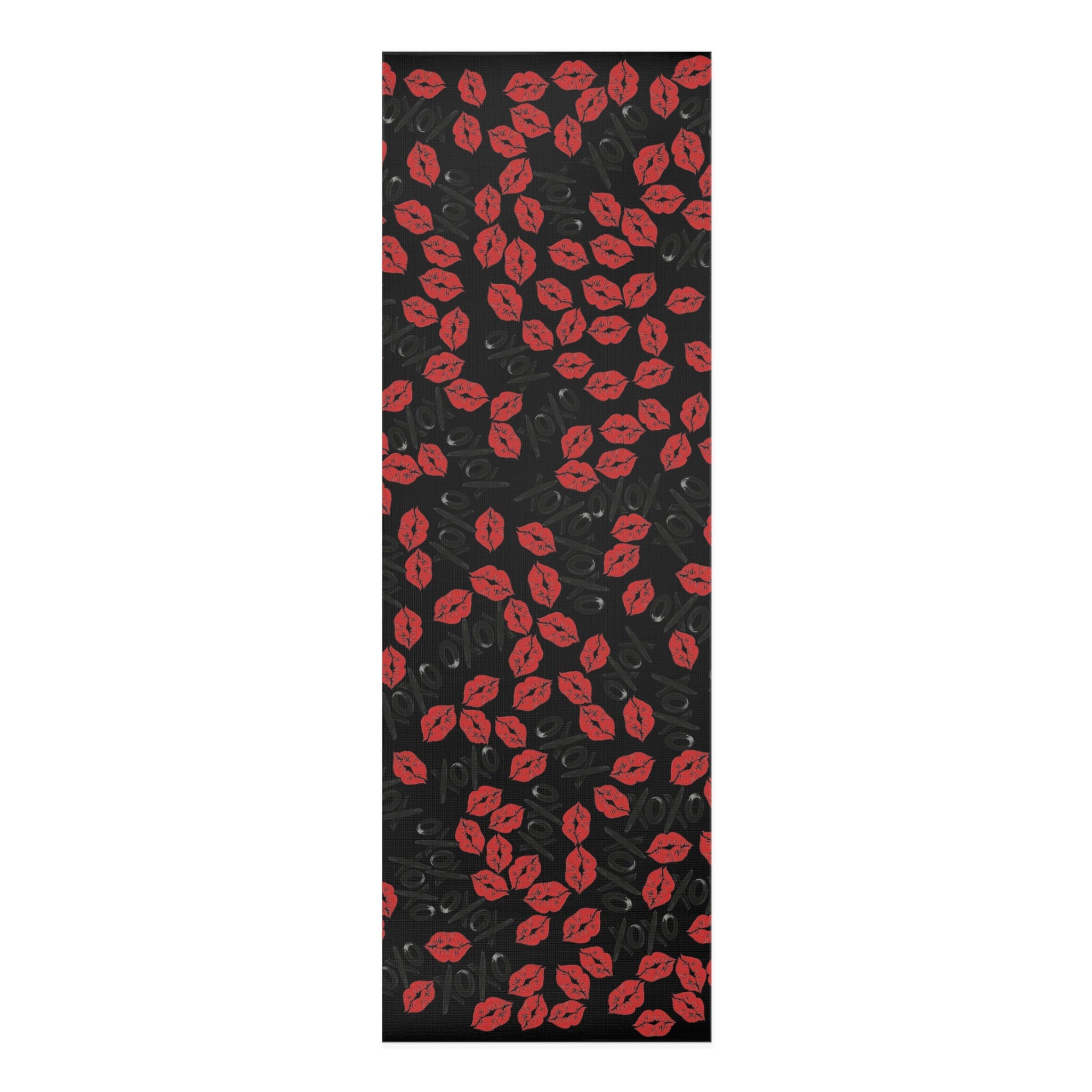 Foam yoga mat xoxo kiss valentine black