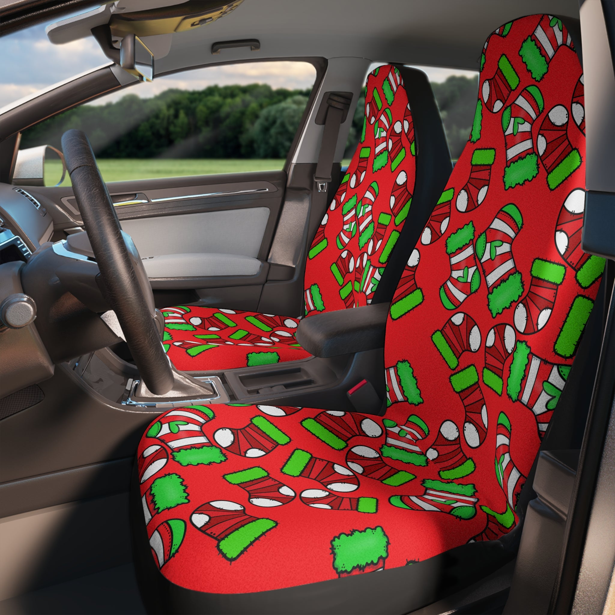 Auto Car Chair Seat Covers socks Noel Christmas