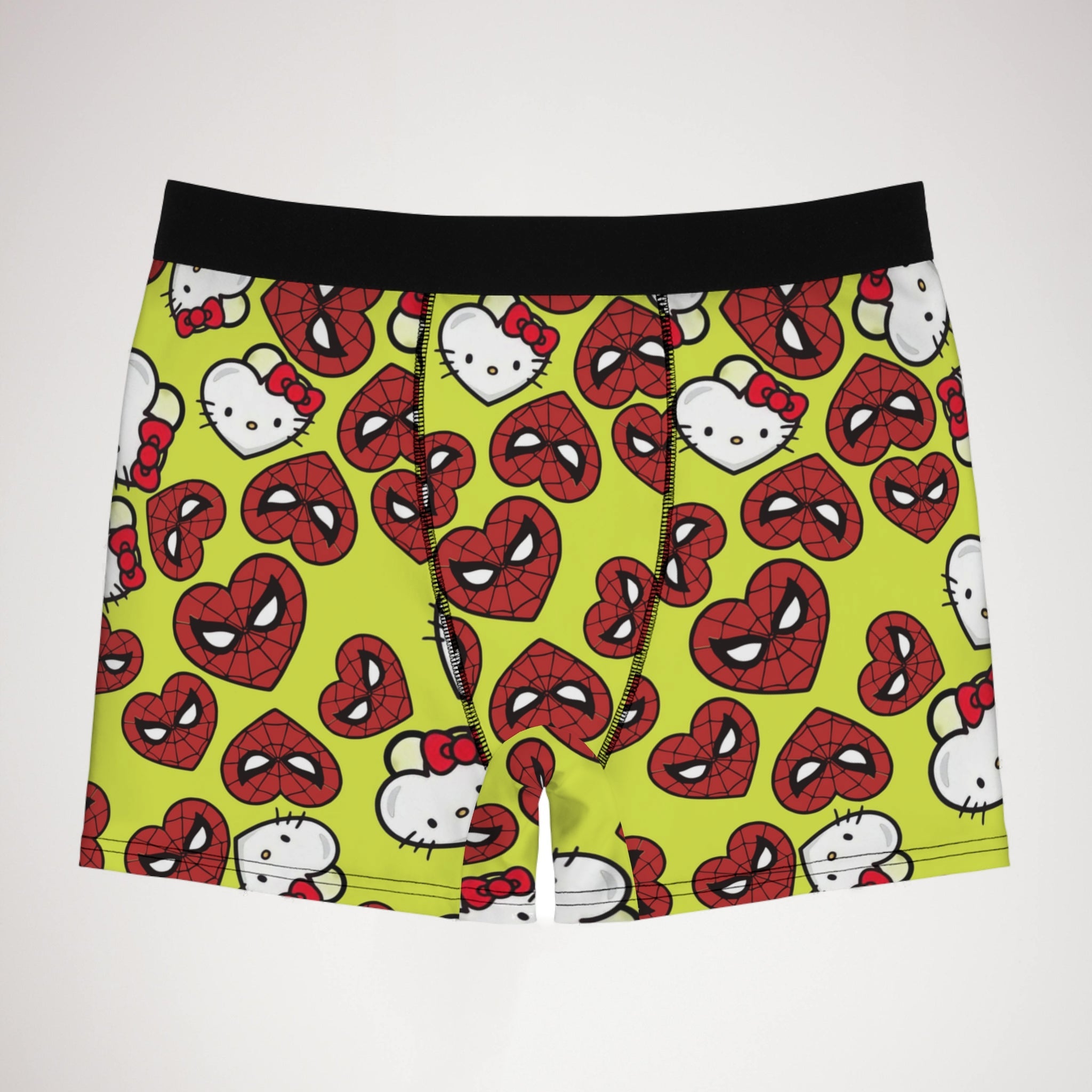 Men's boxer briefs spider kitty double hearts yellow