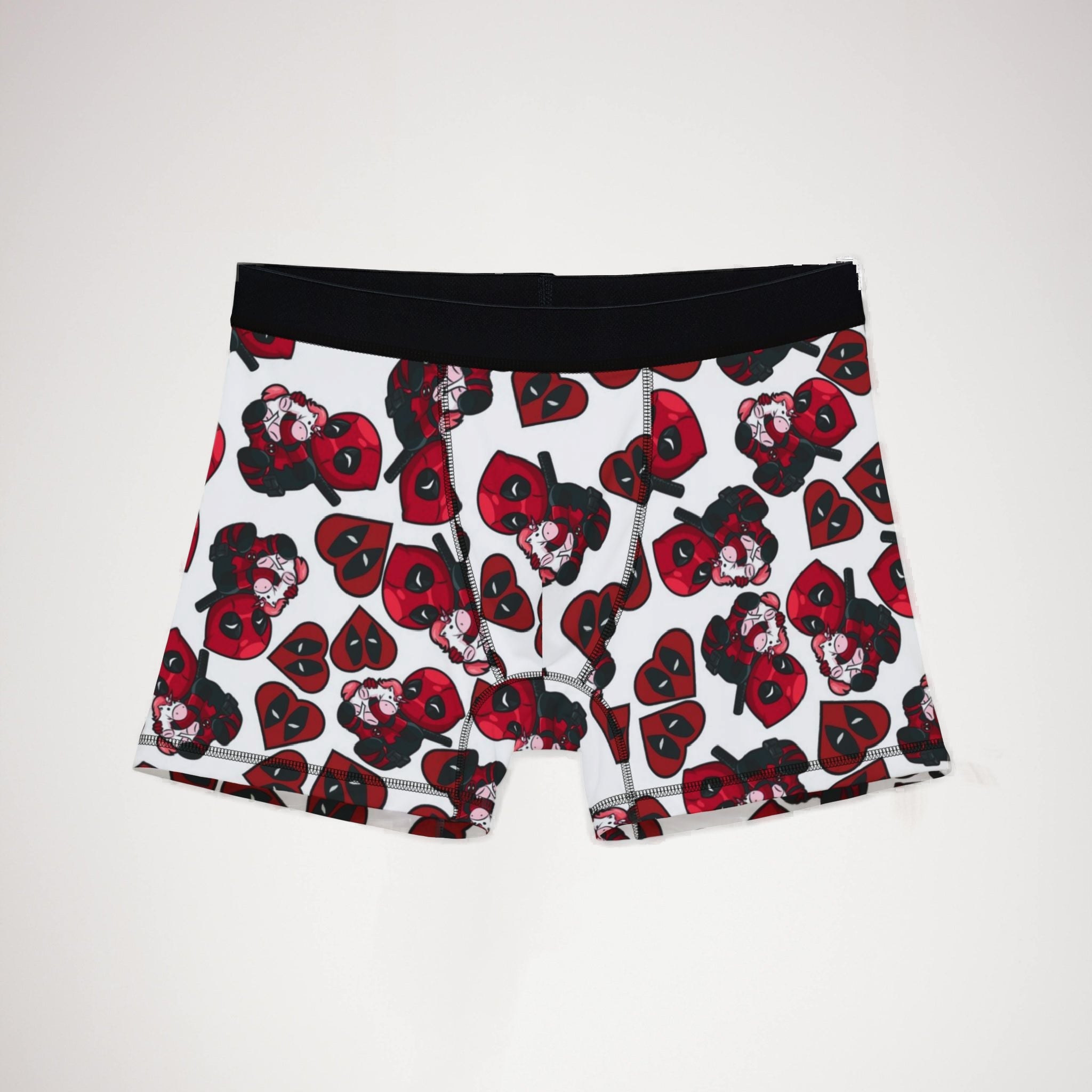 Men's boxers deadpool unicorn hearts valentine love white