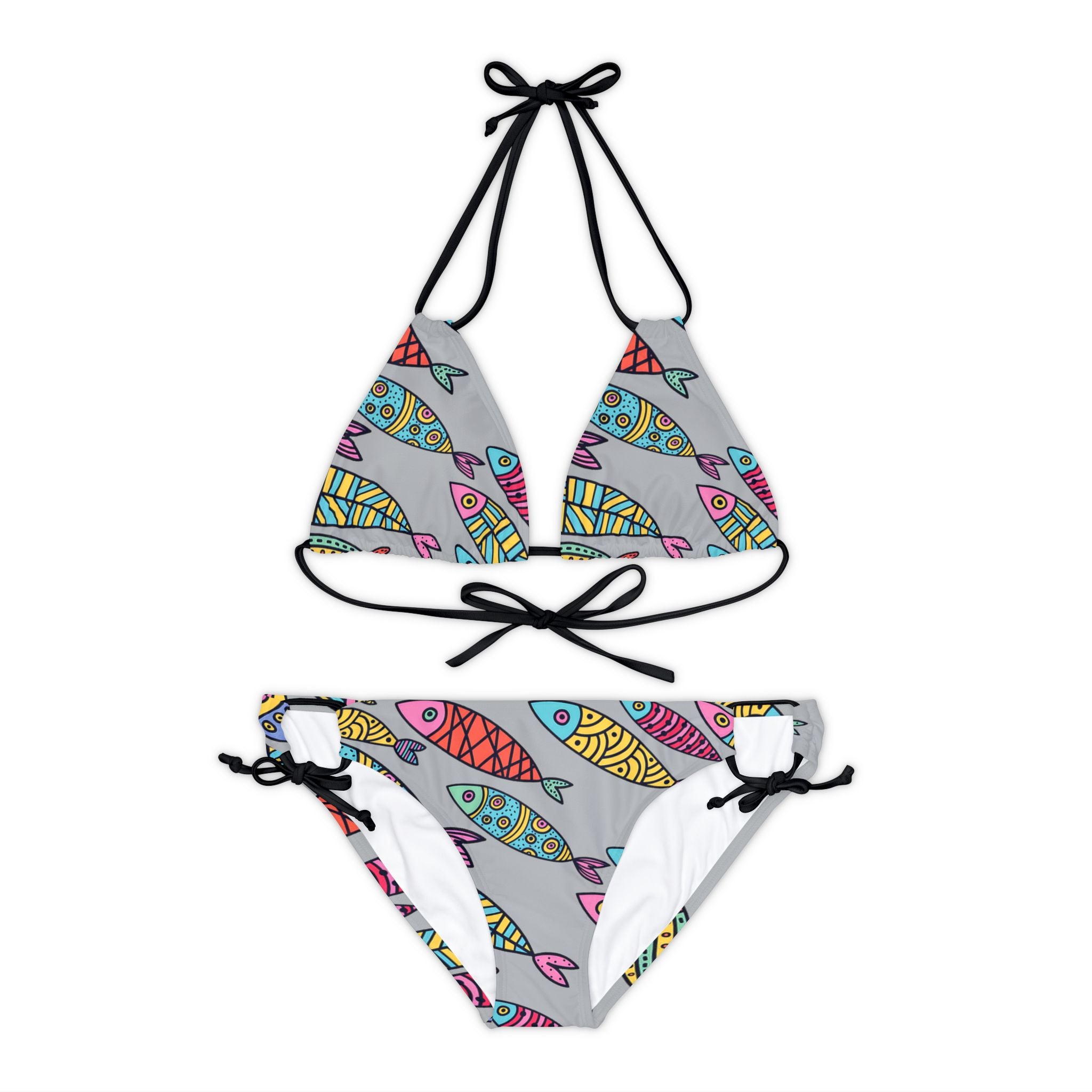 Strappy bikini set cute fishes nature