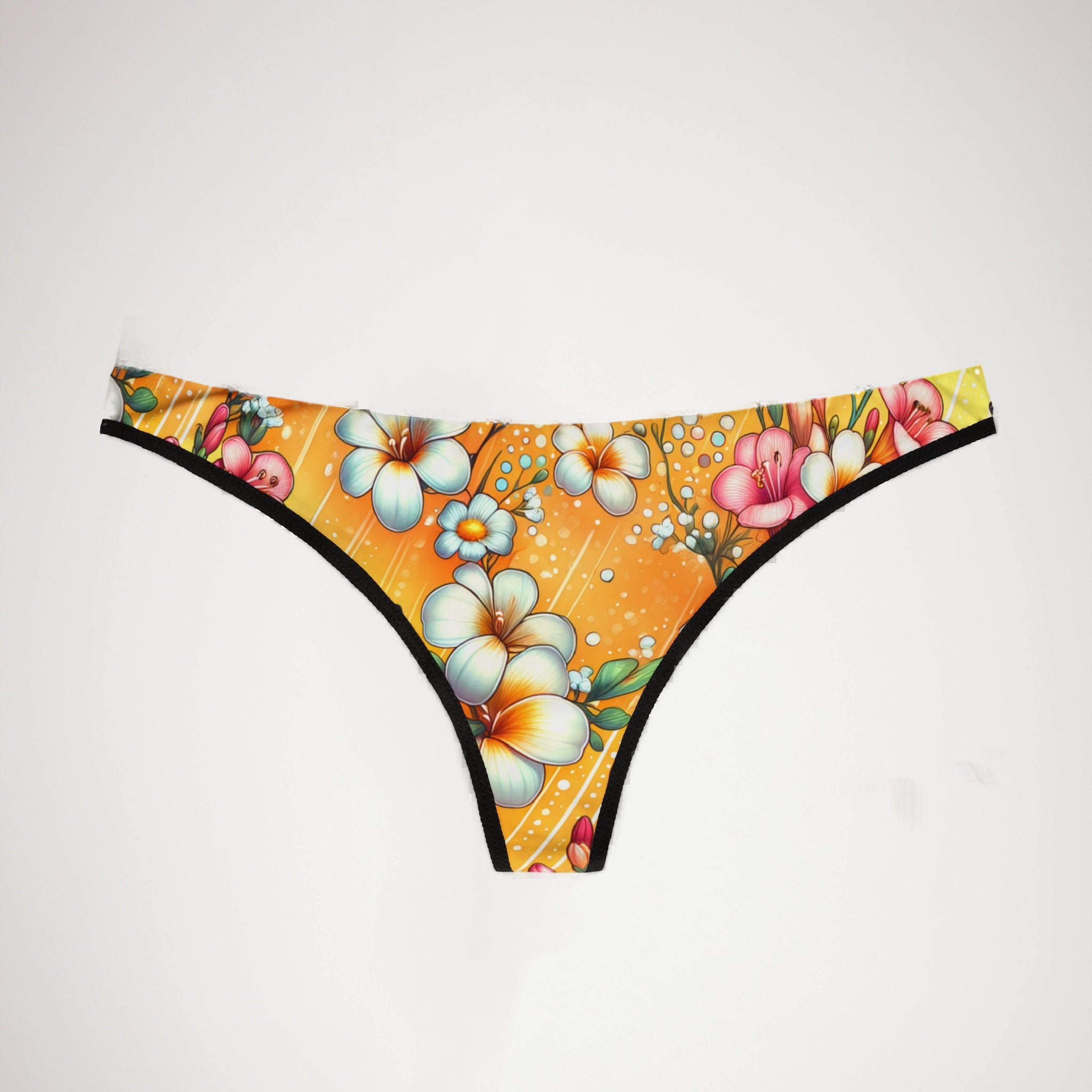 Women's thongs vibrant spring floral