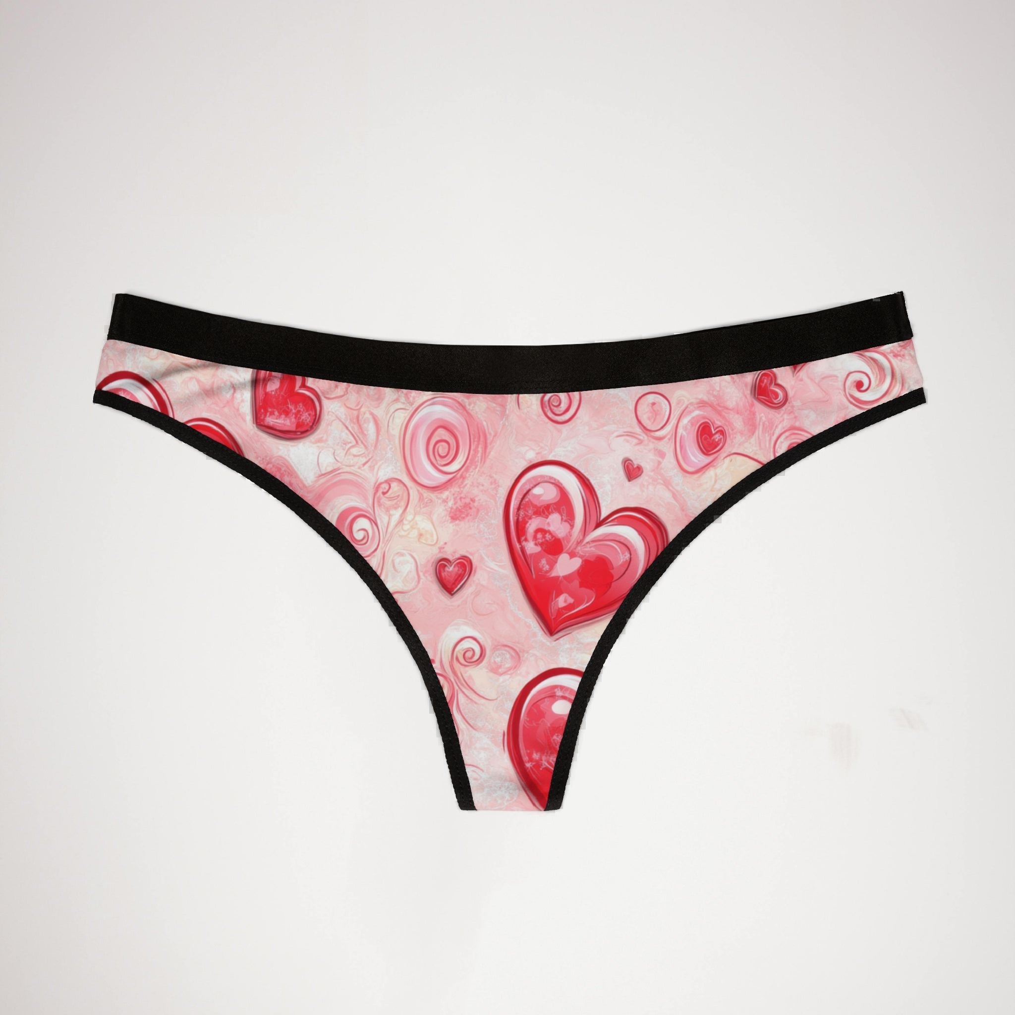 Women's thongs valentine red heart