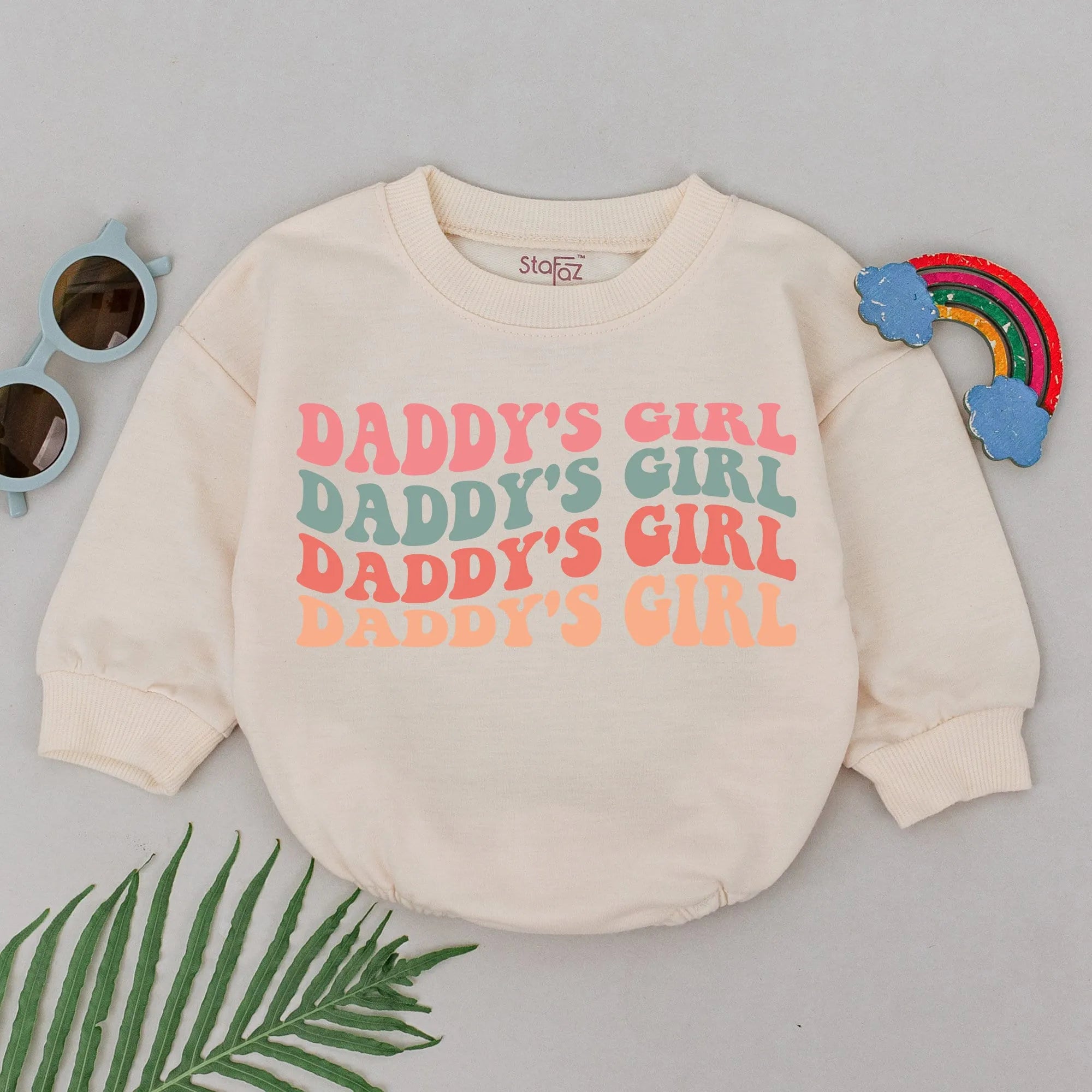 Daddy's Girl Baby Romper, Wavy Daddy's Girl Romper, Daddy Baby Outfits, Father's Day Gift For Daughter, Baby Shower Gifts, Newborn for Girls