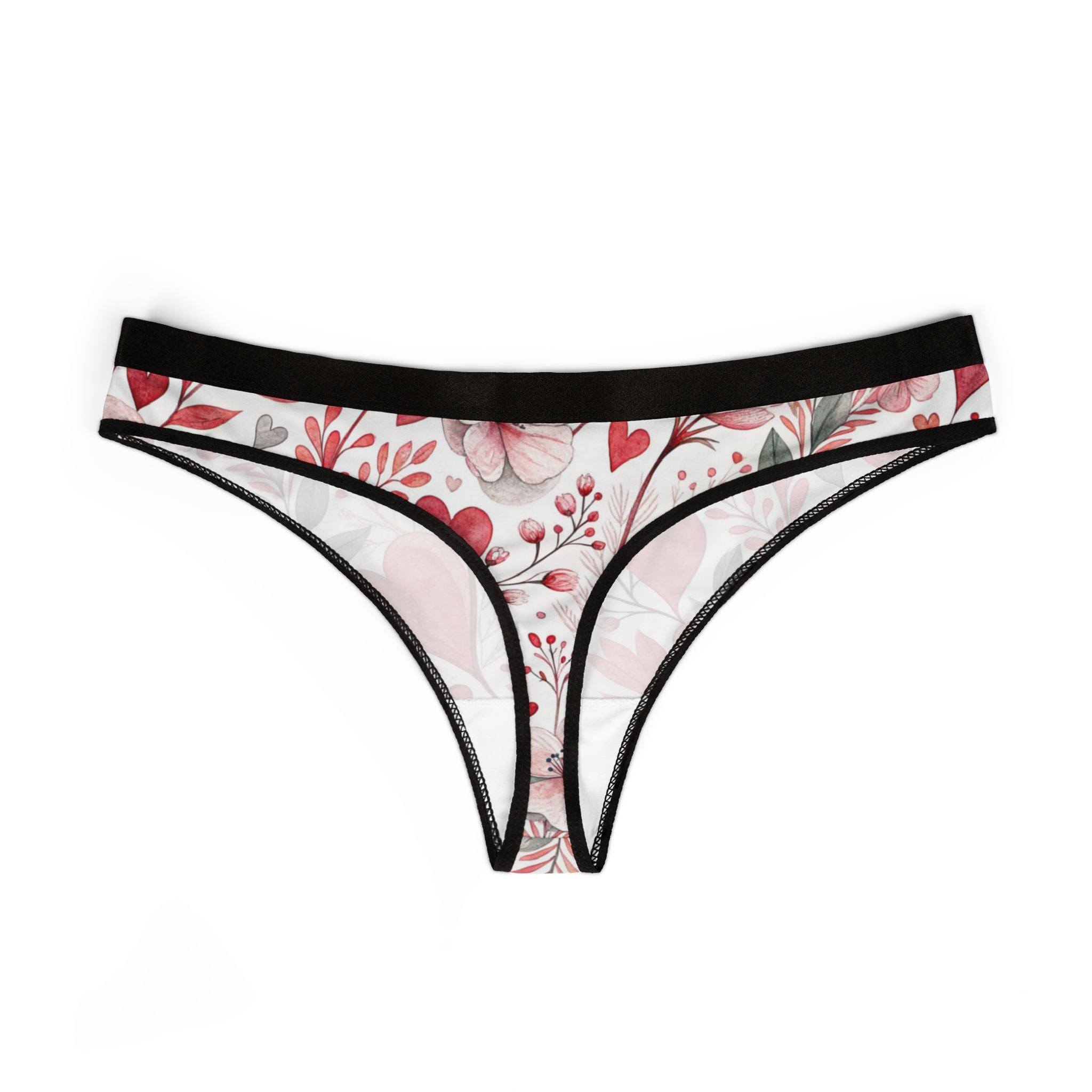 Women's thongs romantic watercolor wedding anniversary