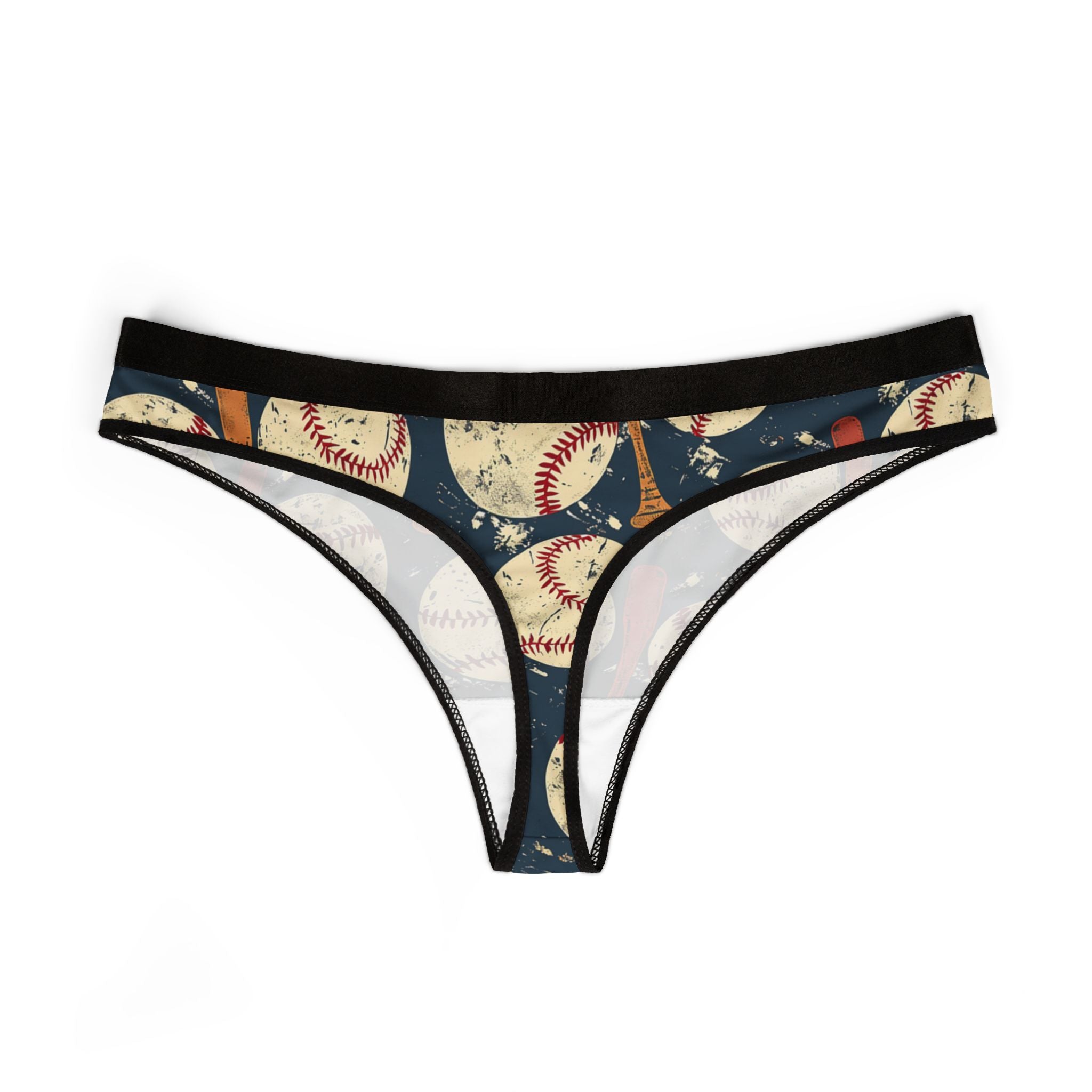 Women's thongs retro baseball