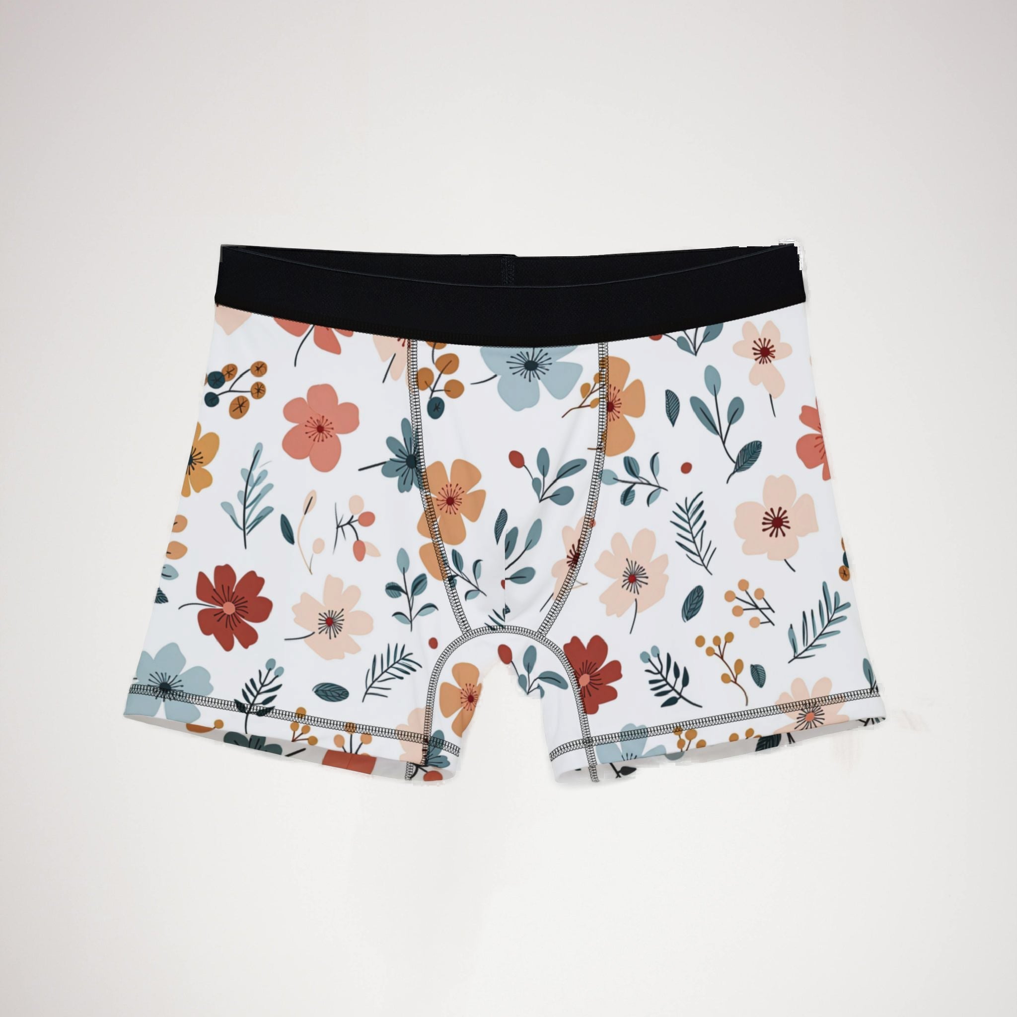 Men's boxers minimal boho flowers