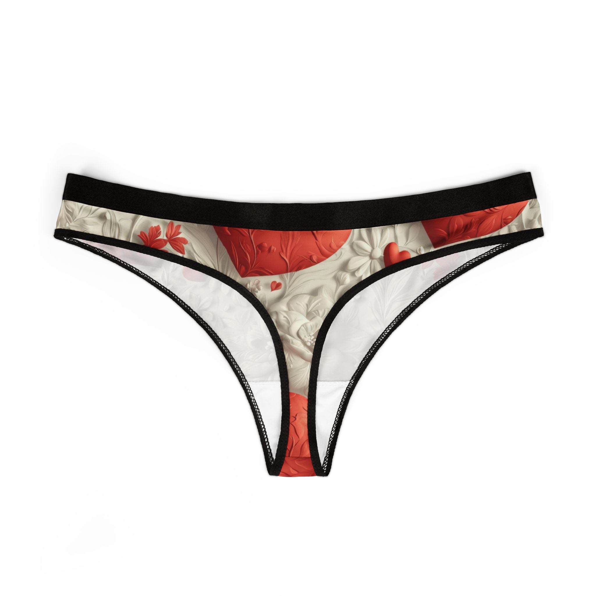 Women's thongs valentine red heart