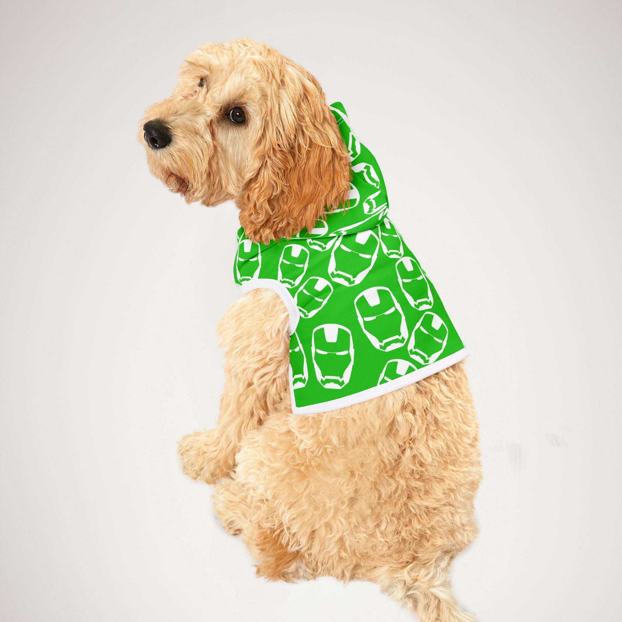 Pet hoodie iron man green