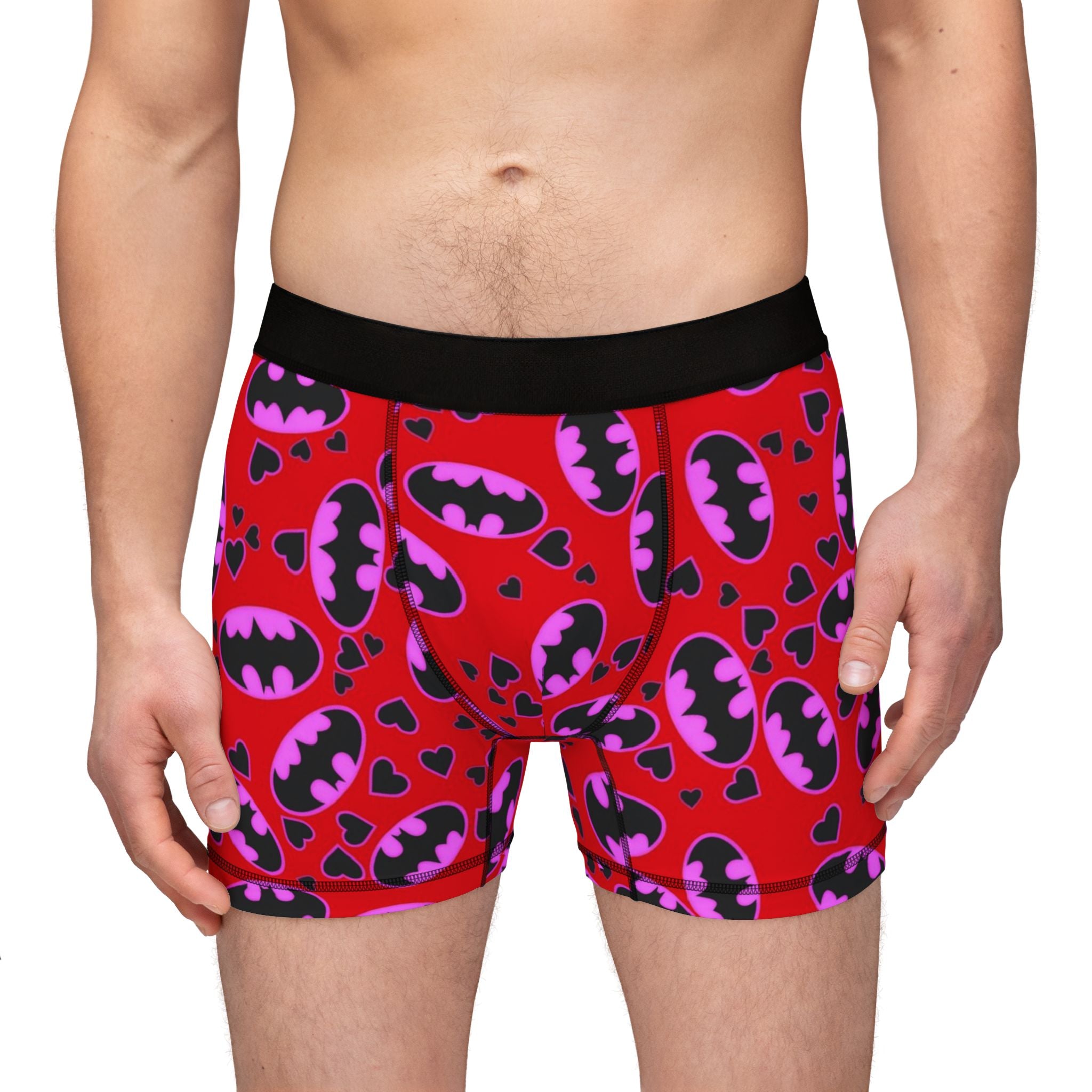 Men's boxers batman hearts valentine love red