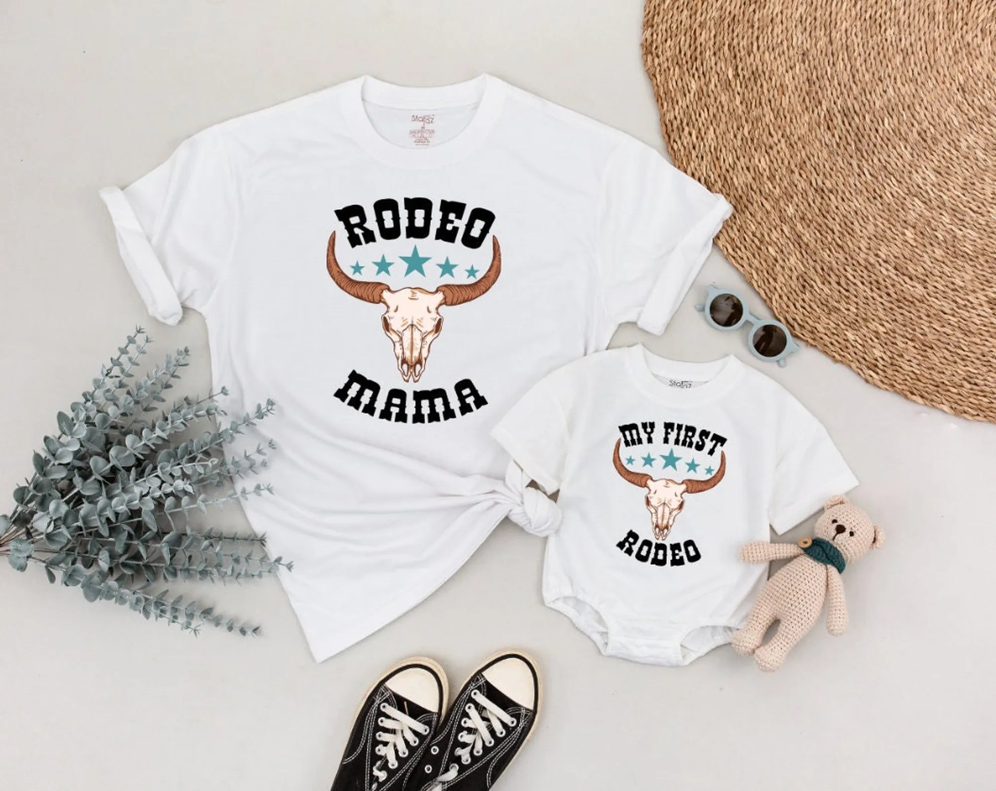 My First Rodeo Romper Matching: Retro Western Birthday Outfit!