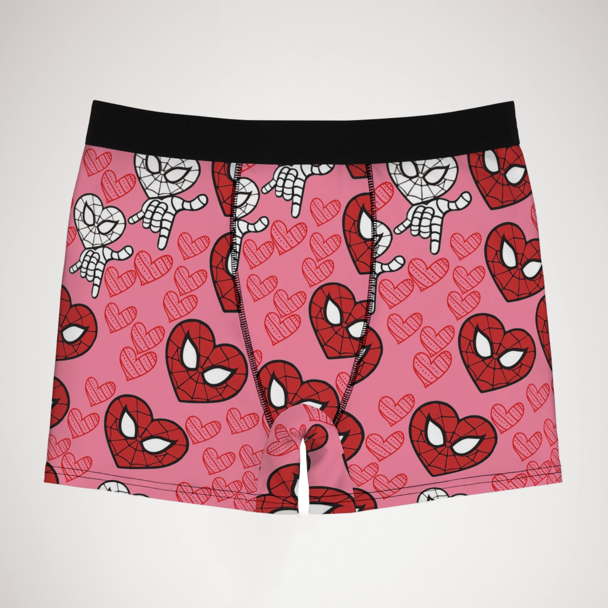 Men's boxer briefs spider heart kiss pink