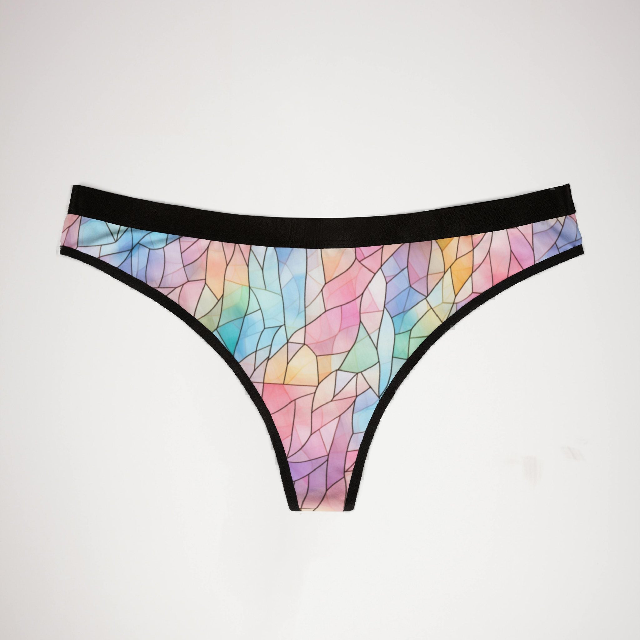 Women's thongs pastel stained glass