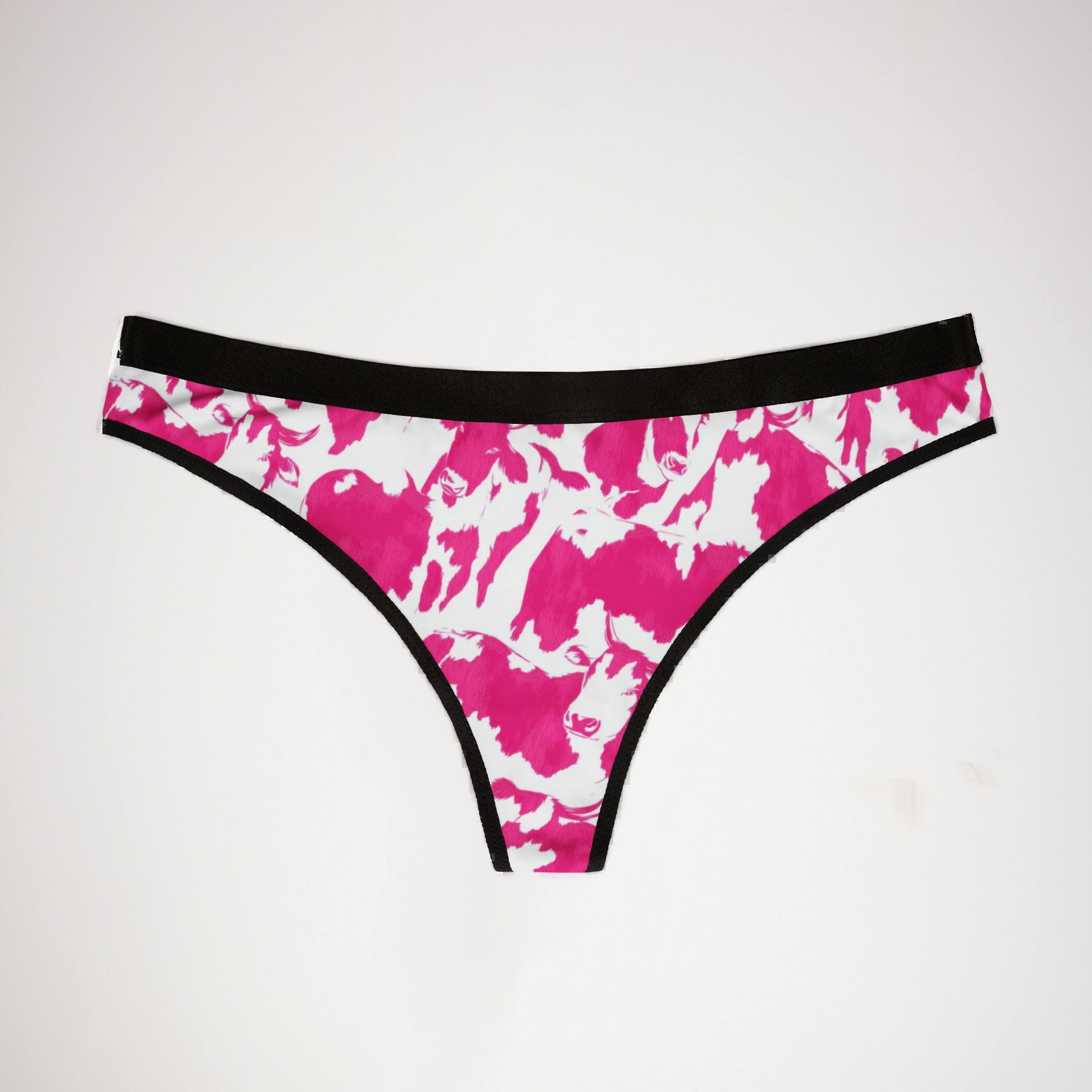 Women's thongs colorful cow print