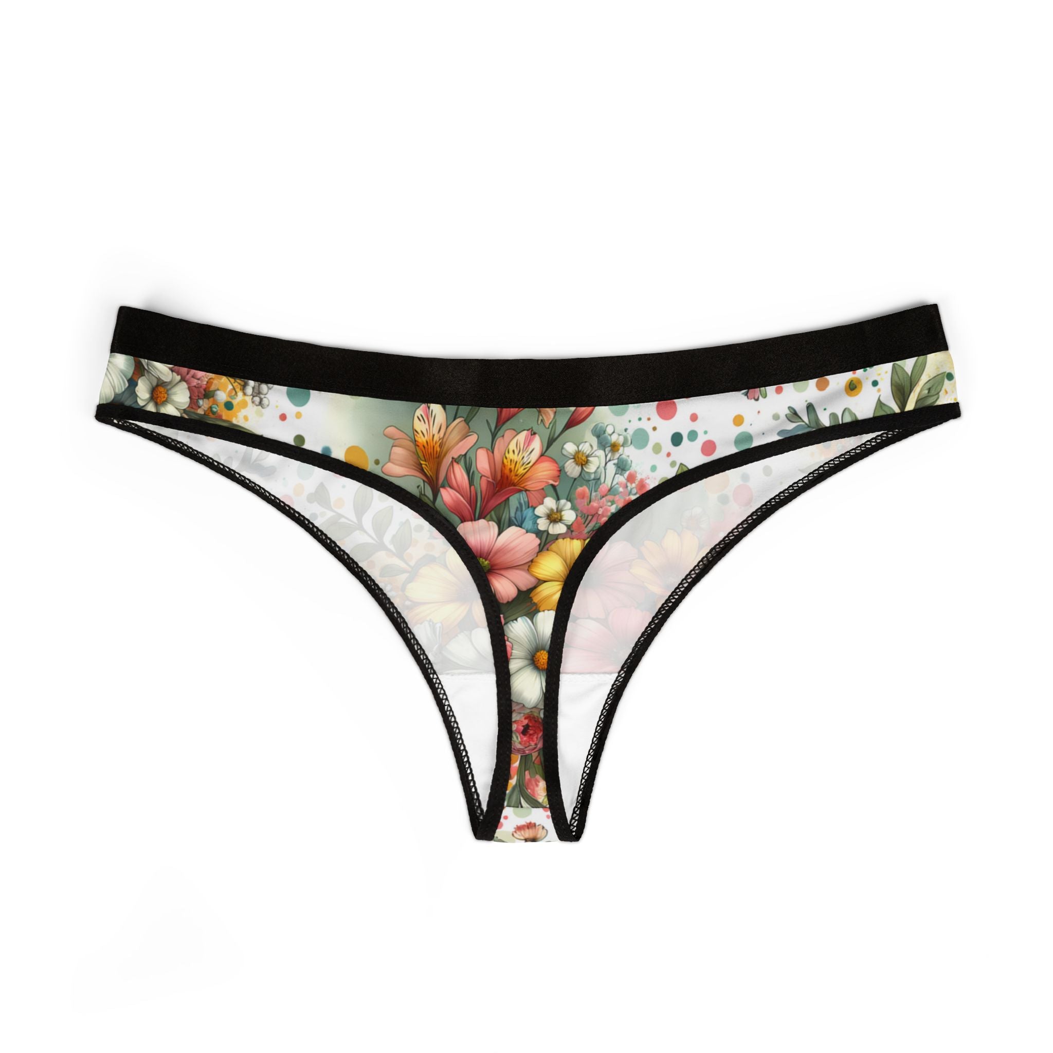 Women's thongs vibrant spring floral