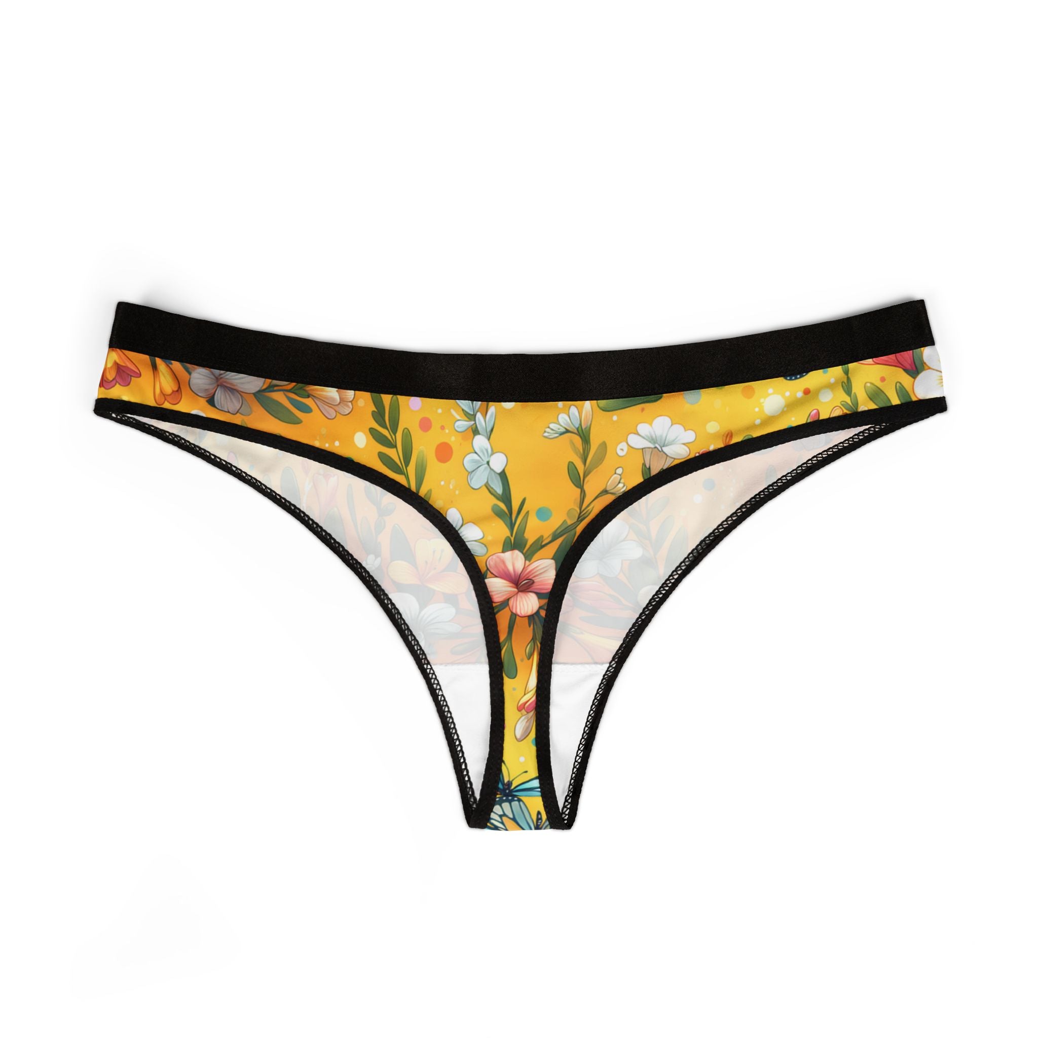 Women's thongs vibrant spring floral