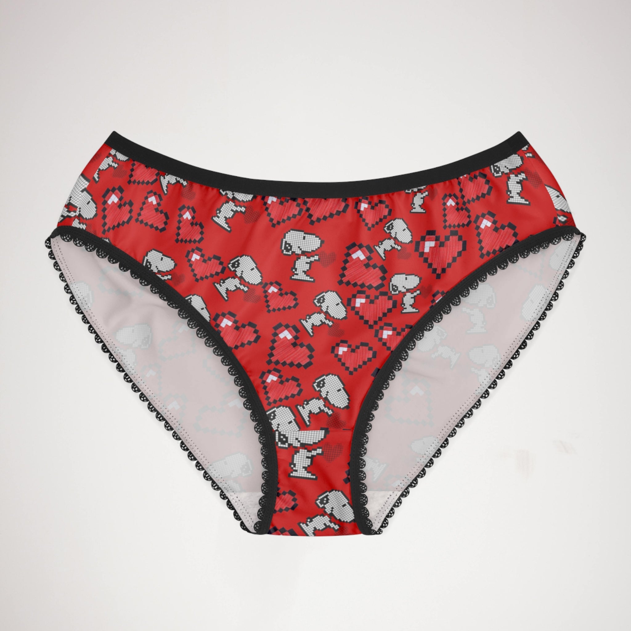 Women's briefs snoopy hearts valentine red