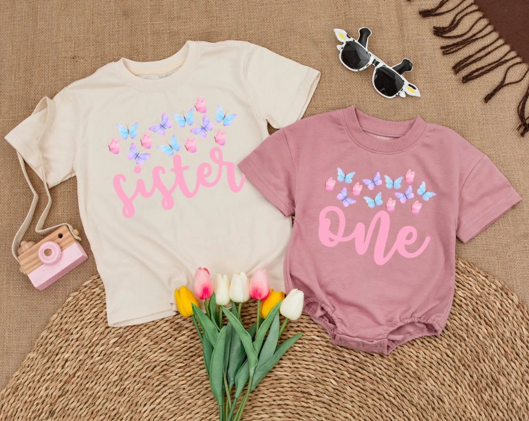 Butterfly Matching Family Birthday T-Shirt: Baby Romper Outfit!
