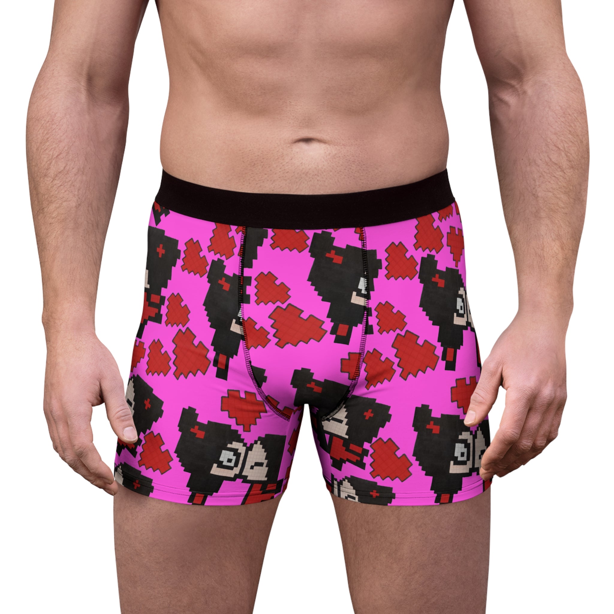 Men's boxer briefs pixel pucca kiss heart pink