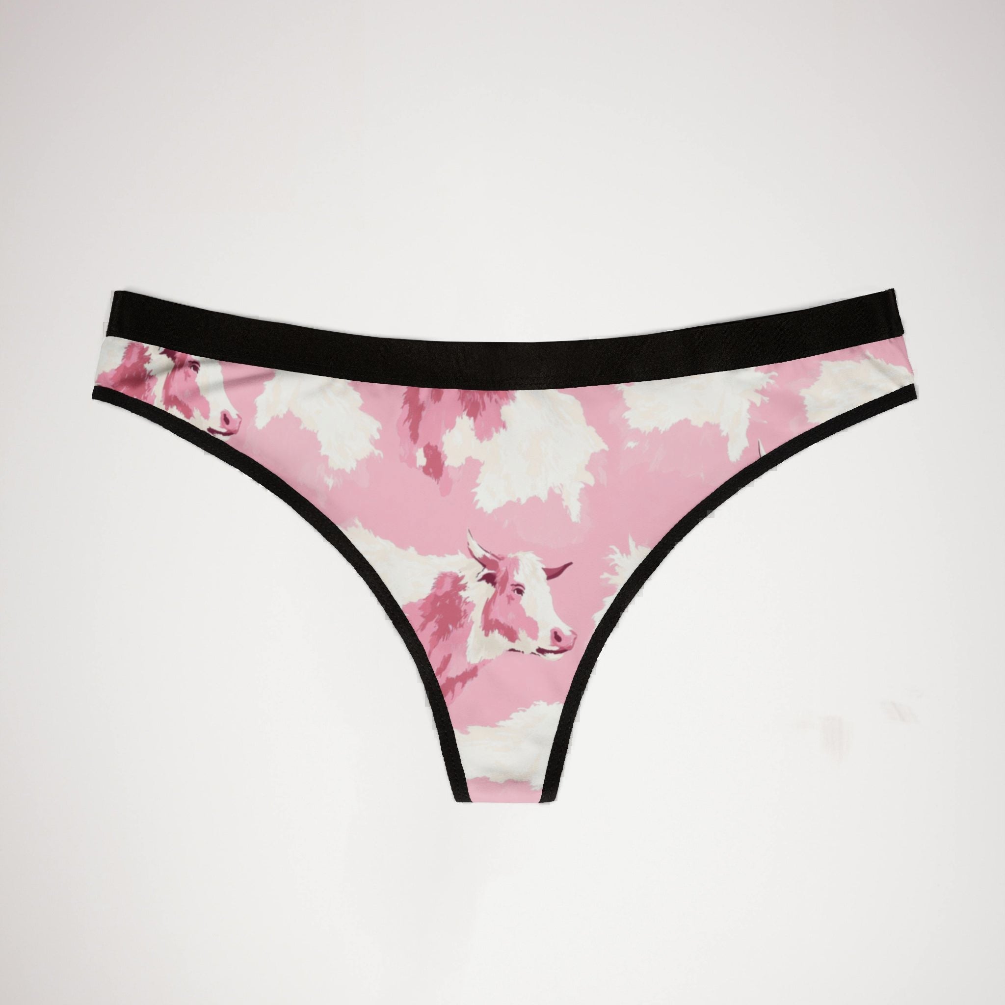 Women's thongs colorful cow print
