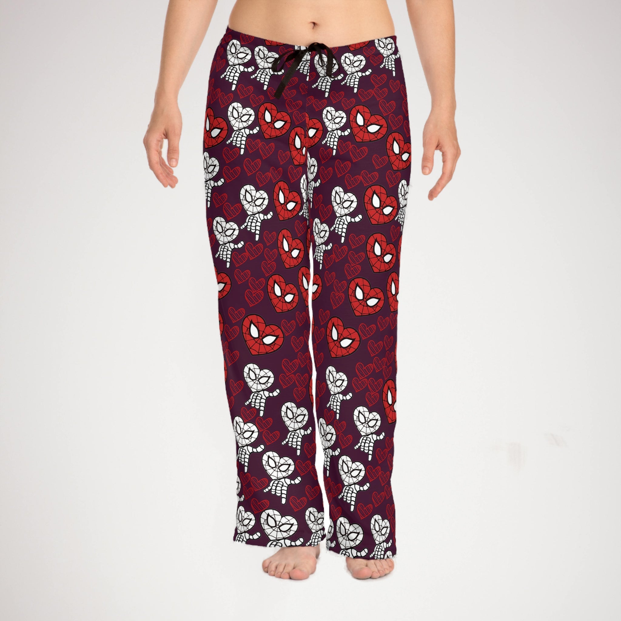 Women's pajama pants spider heart violet