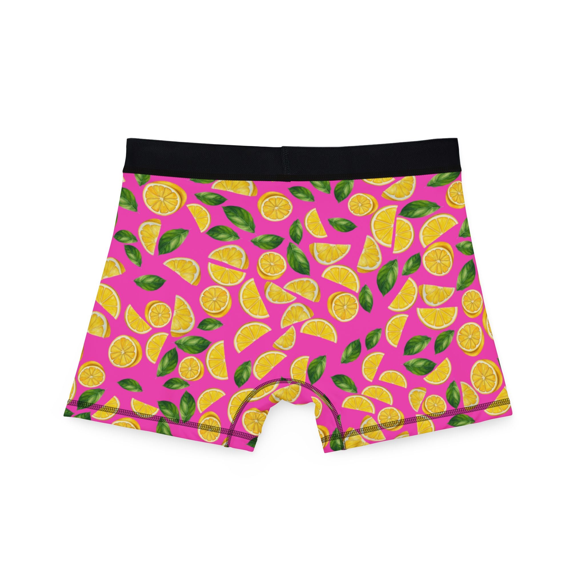 Men's boxers lemon and leaves pink