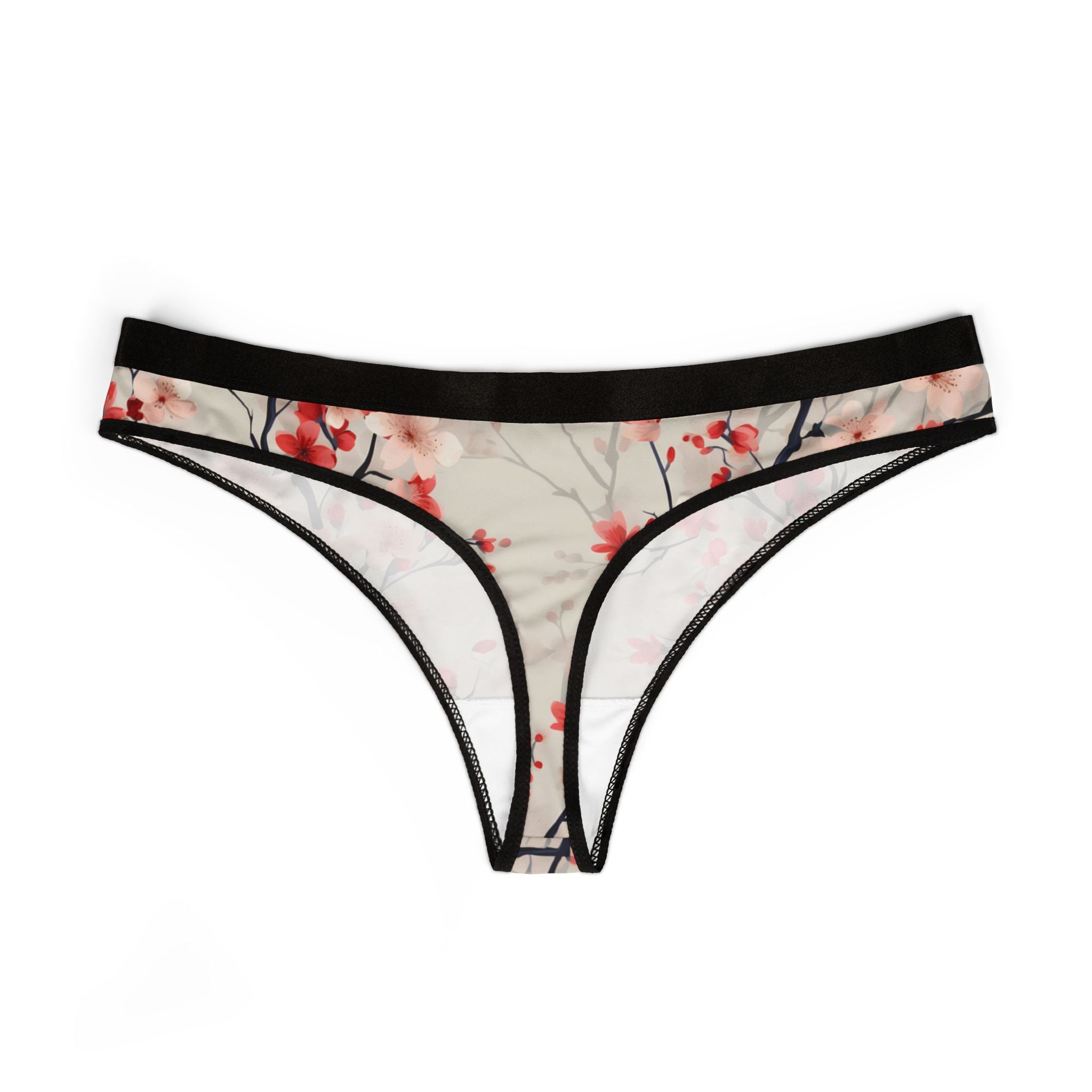 Women's thongs cherryblossom floral