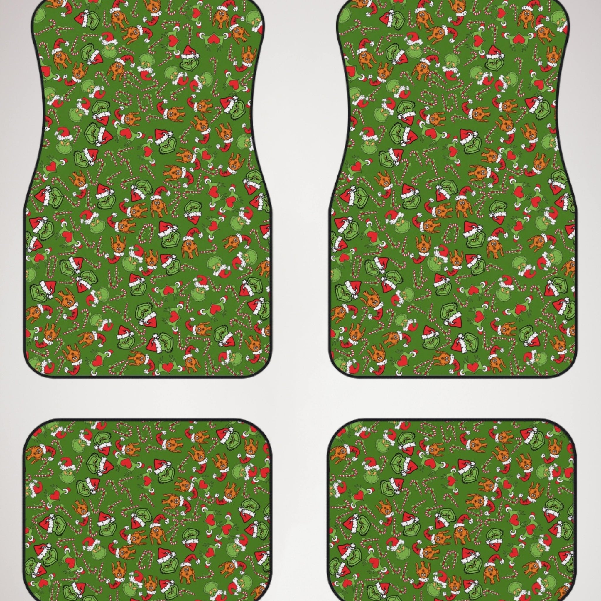 Car mats (set of 4) grinch Noel Christmas green