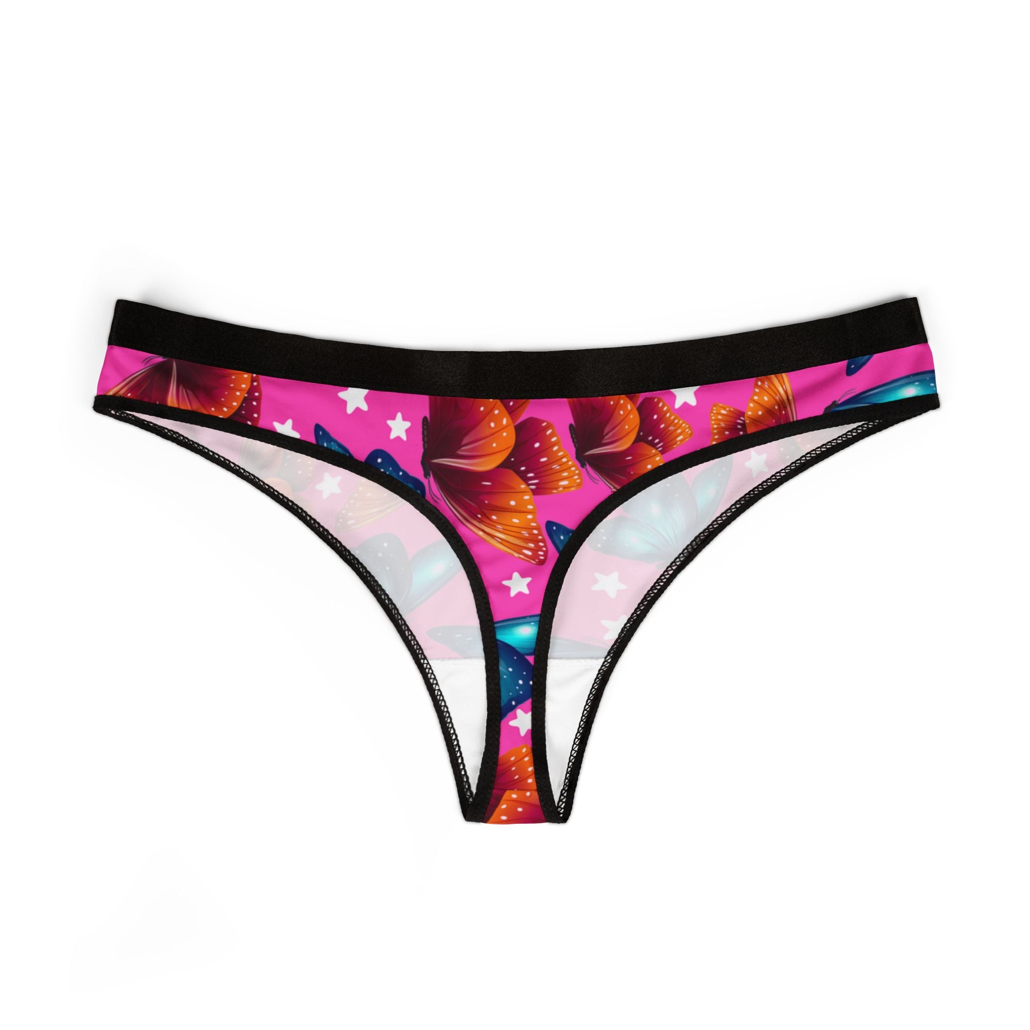 Women's thongs butterflies stars pink