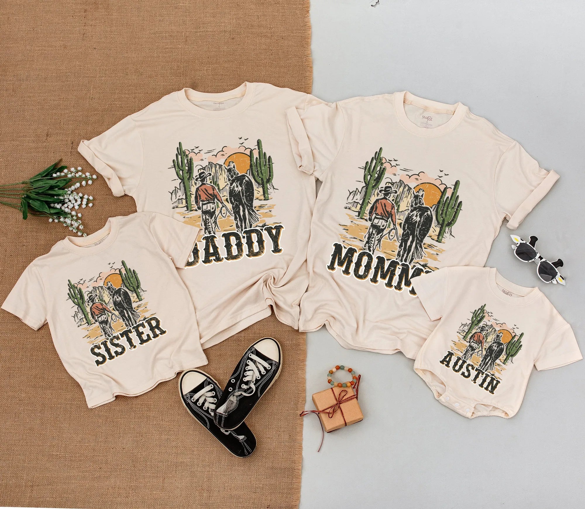 Cowboy Family Matching T-Shirt: Wild West Birthday Baby Romper Gift!