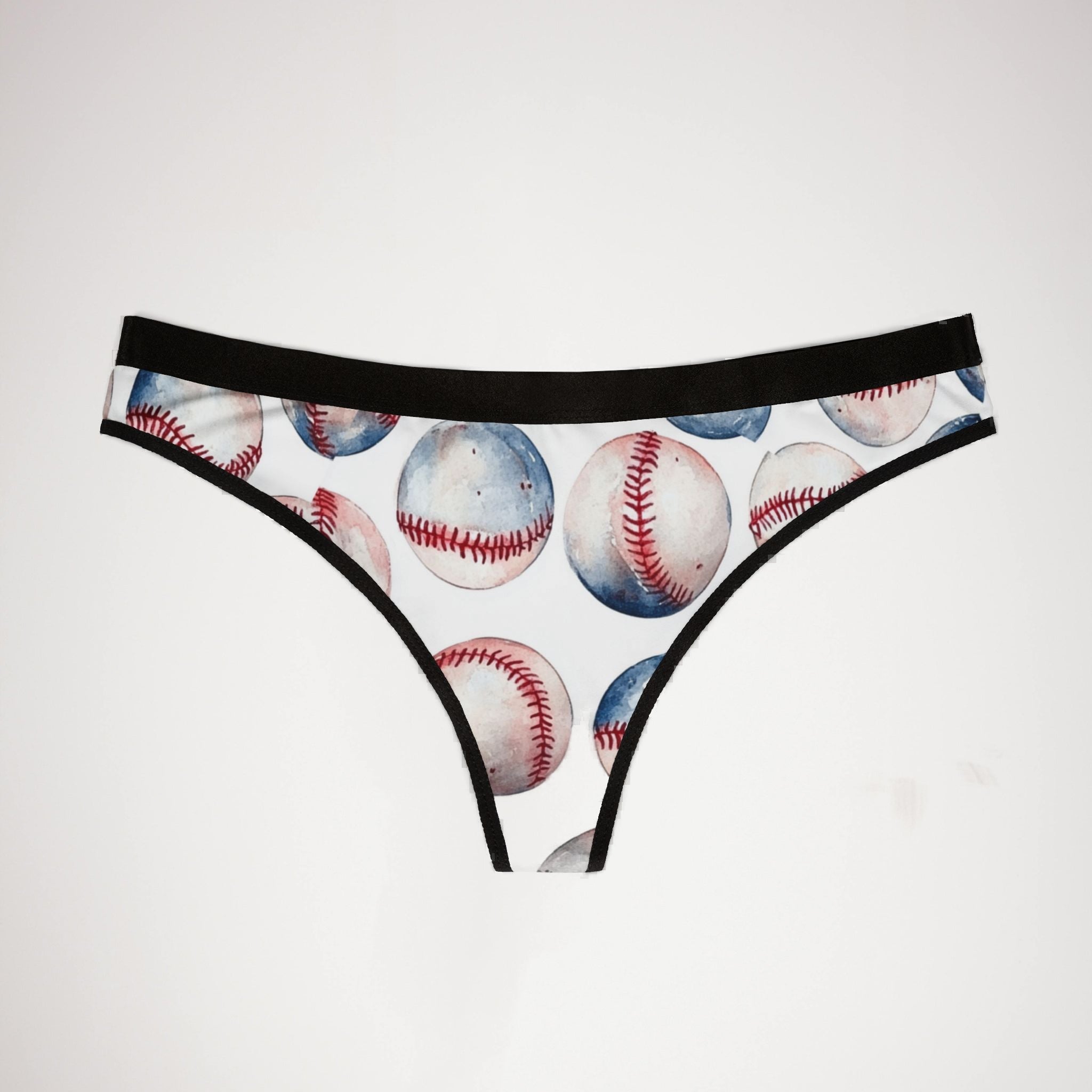 Women's thongs watercolor baseball one