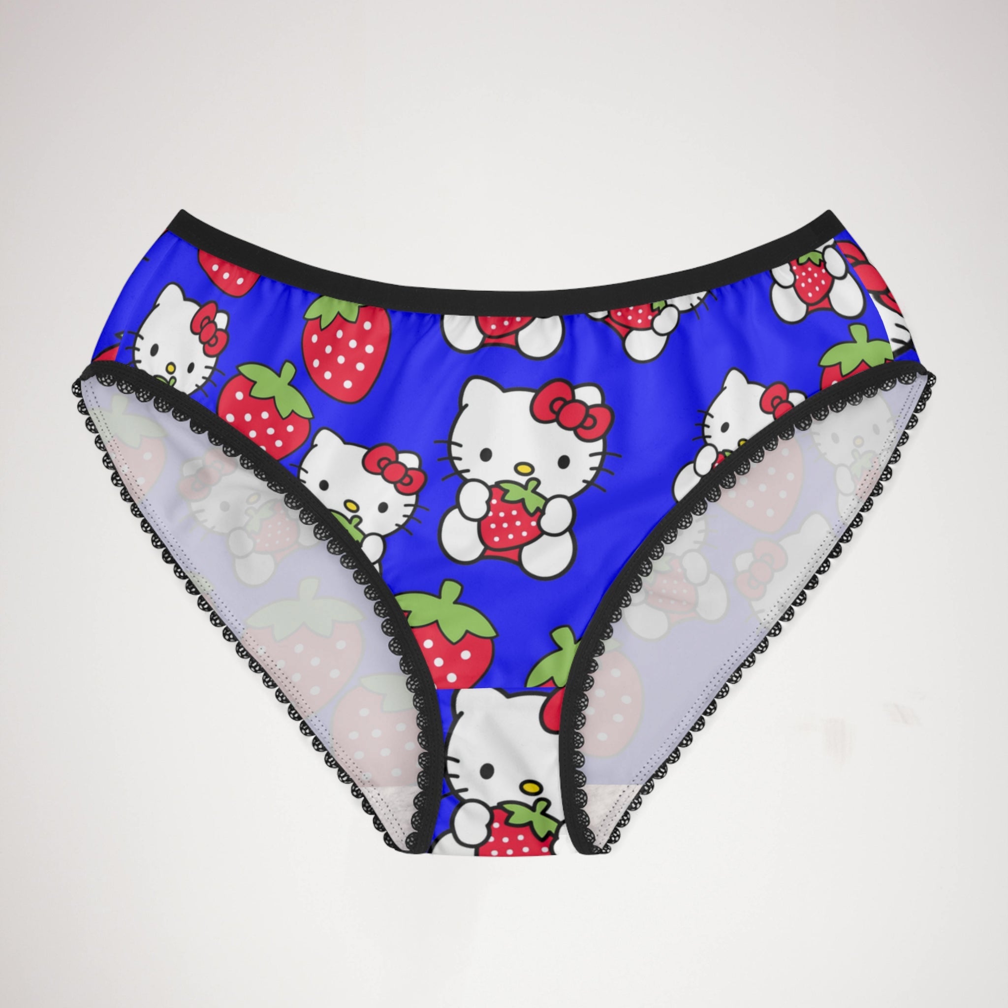 Women's briefs kitty strawberry valentine love blue