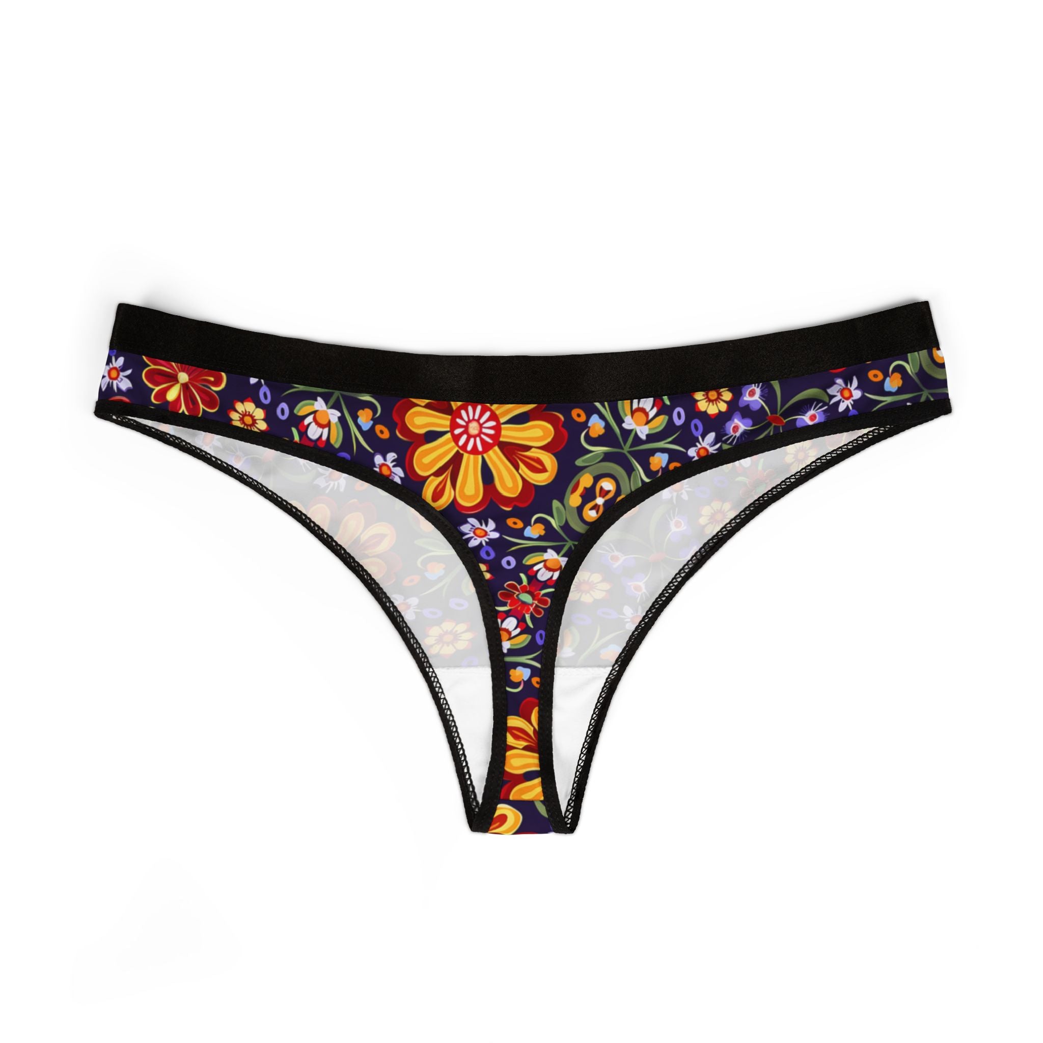 Women's thongs mexican flower