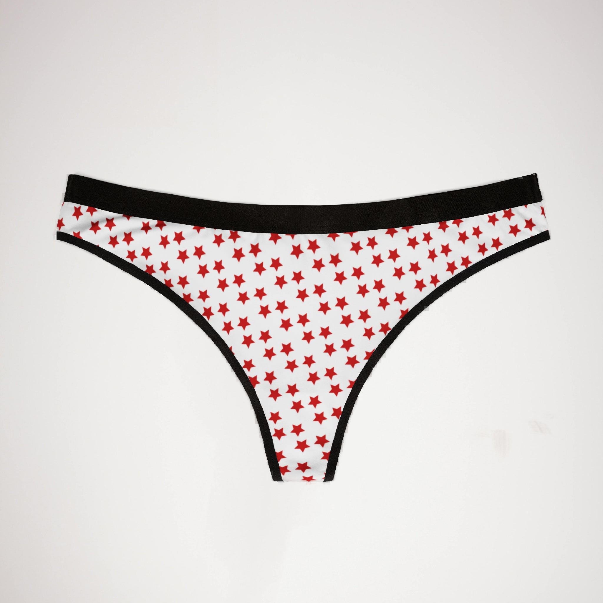 Women's thongs red christmas dots