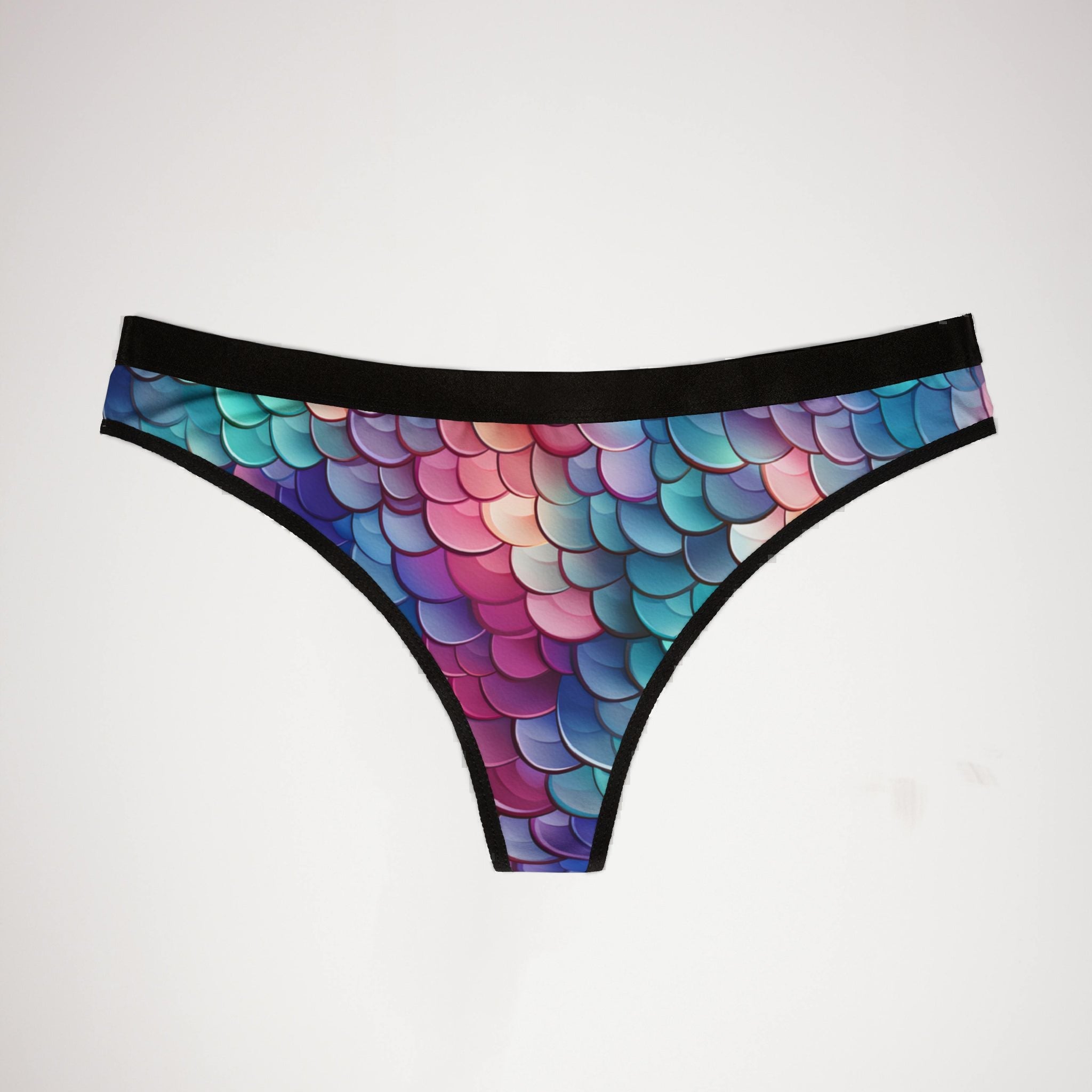 Women's thongs mermaid scales